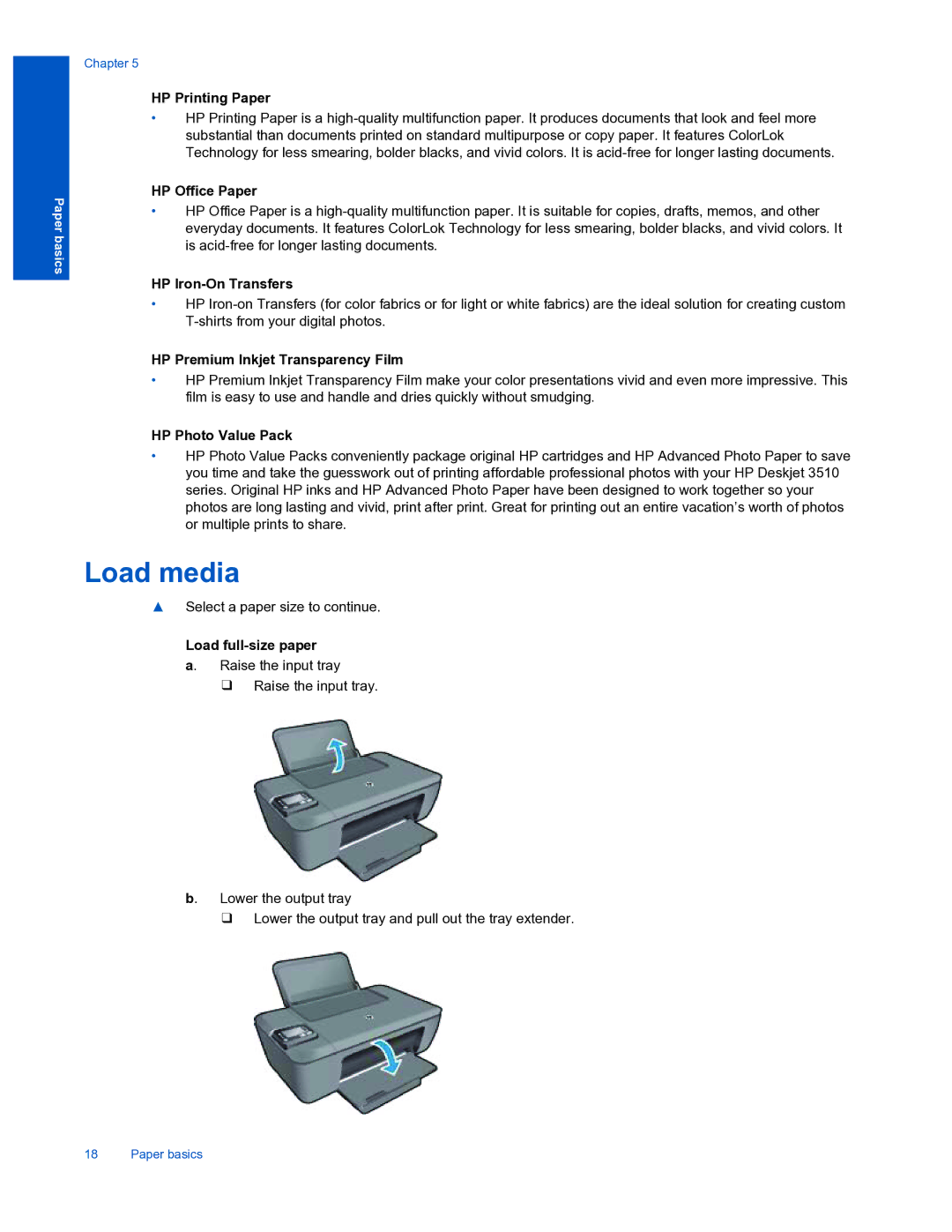 HP 3510 manual Load media 