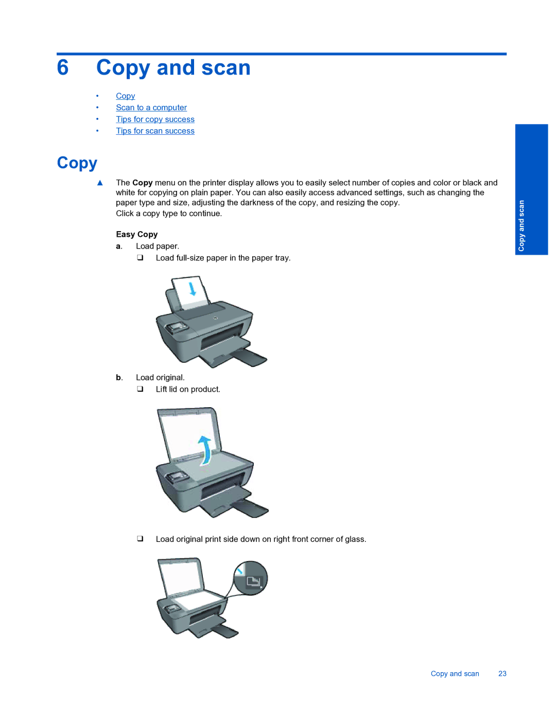 HP 3510 manual Copy and scan, Easy Copy 