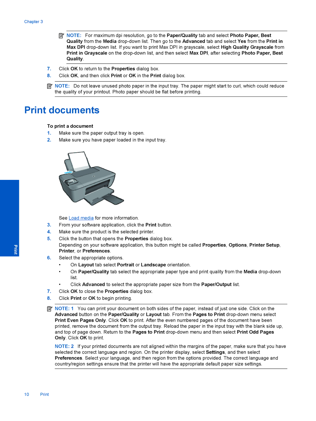 HP 3512, 3511, 3510 manual Print documents, To print a document 