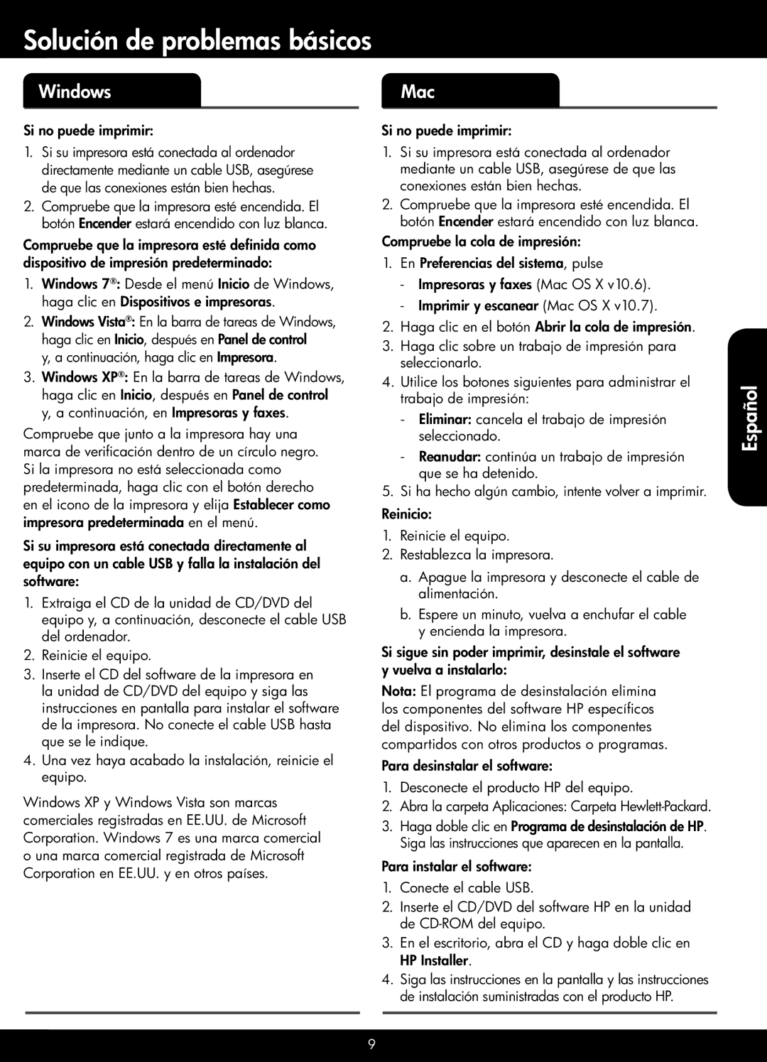 HP 3511, 3512 manual Solución de problemas básicos, Si no puede imprimir 