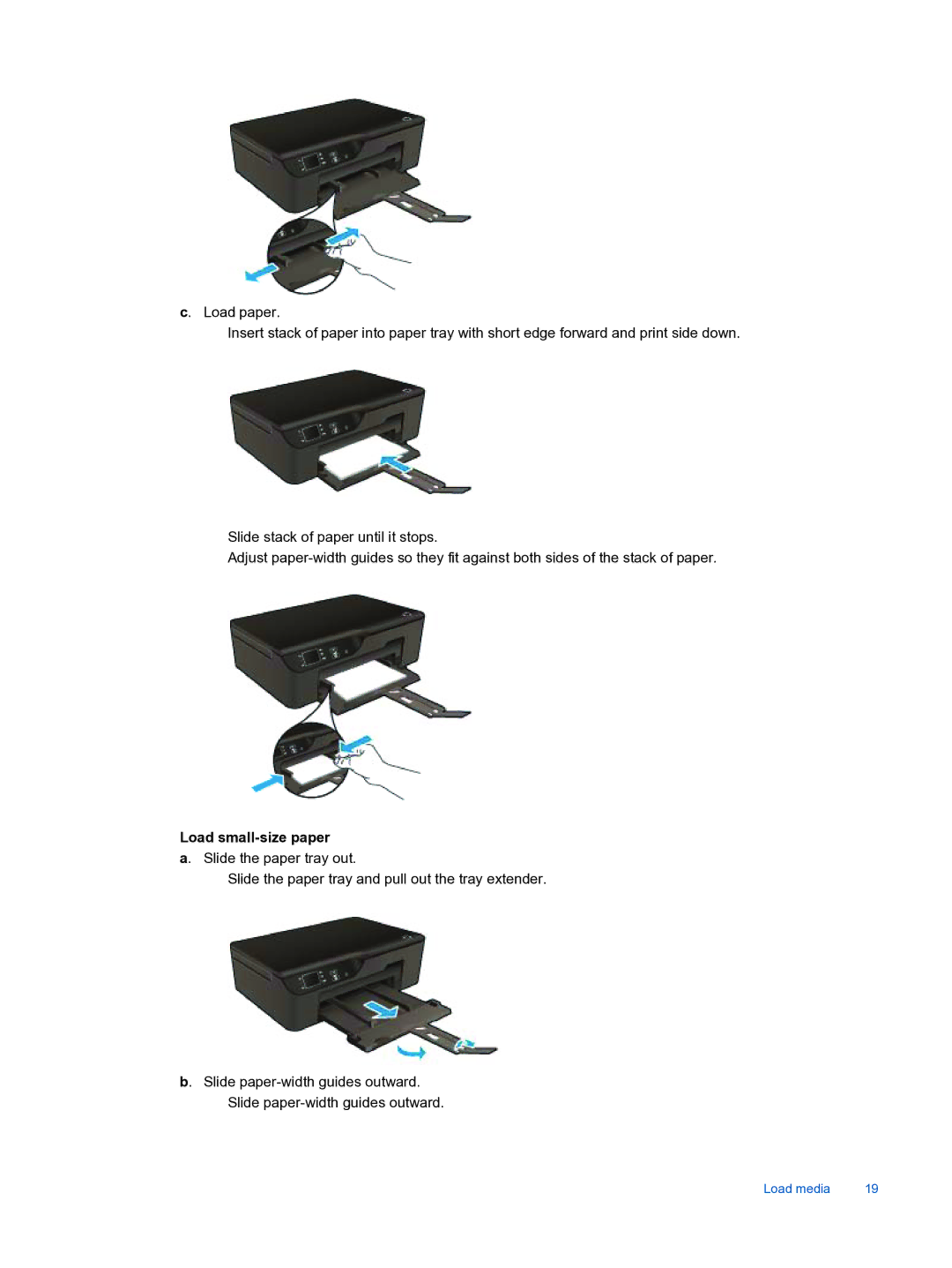 HP 3522, 3526 manual Load small-size paper 