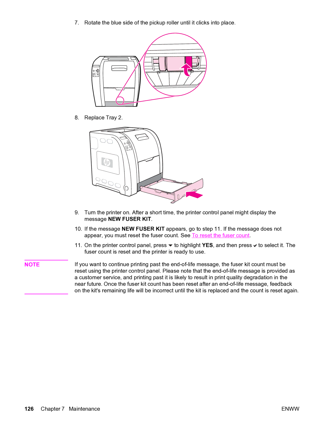 HP 3550 manual Message NEW Fuser KIT 