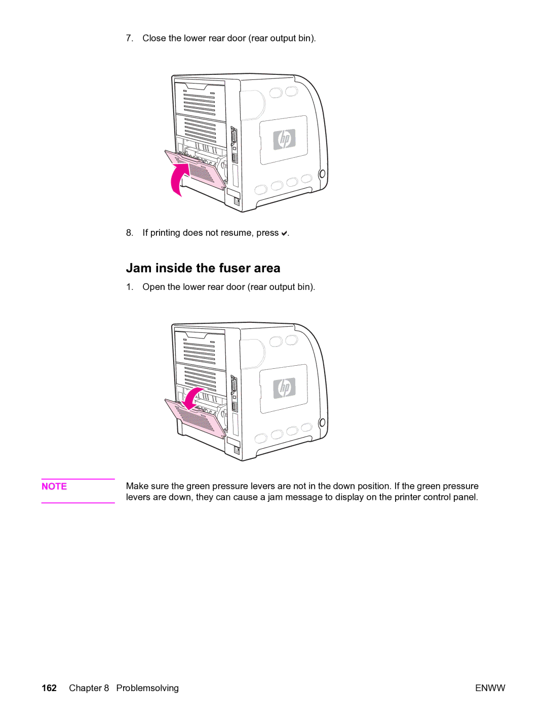 HP 3550 manual Jam inside the fuser area 