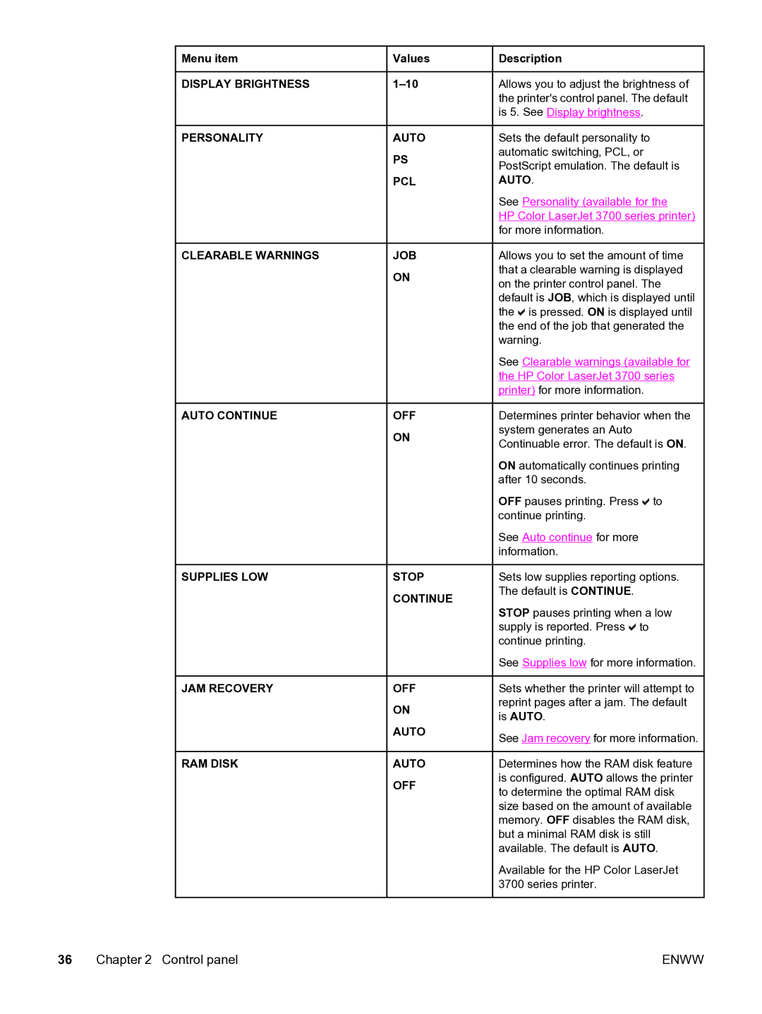 HP 3550 manual See Auto continue for more information 