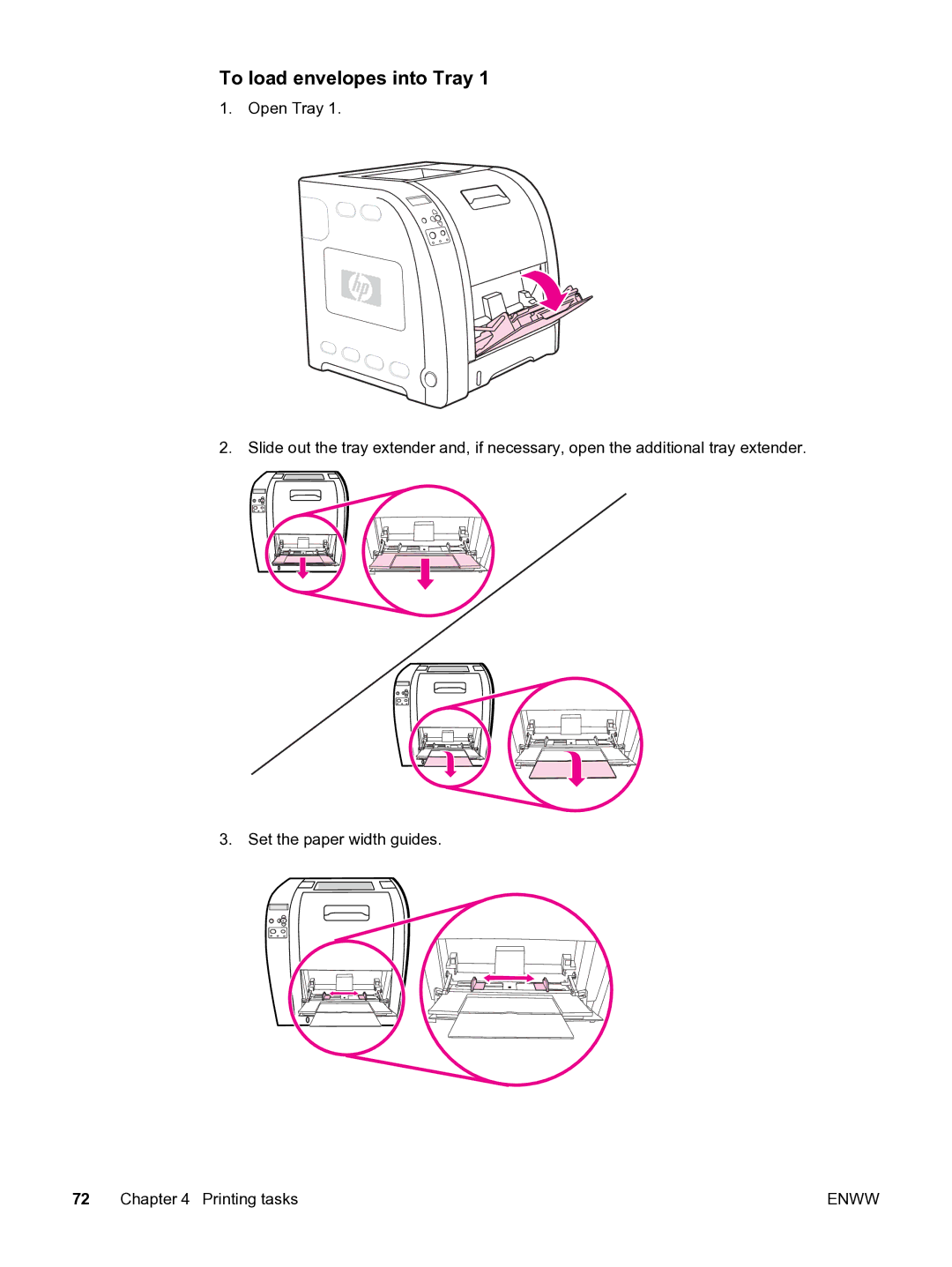 HP 3550 manual To load envelopes into Tray 