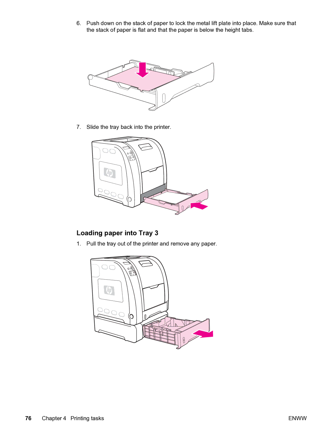 HP 3550 manual Loading paper into Tray 