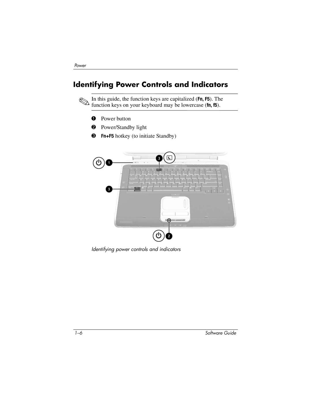 HP 355385-001 manual Identifying Power Controls and Indicators 