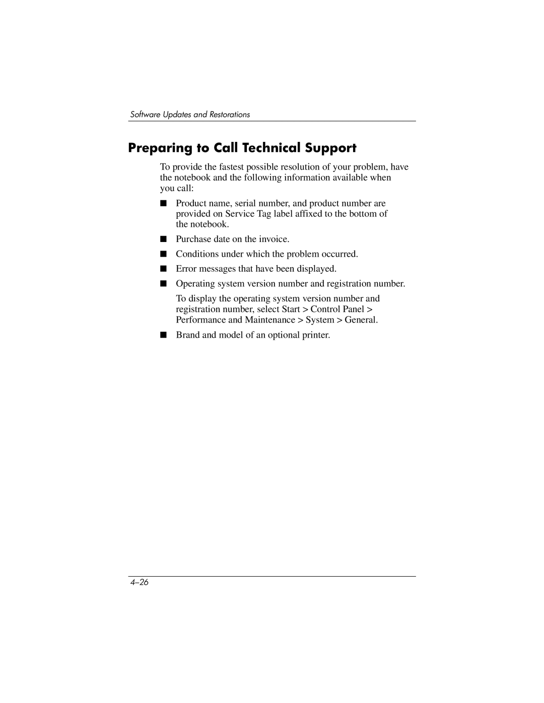 HP 355385-001 manual Preparing to Call Technical Support 