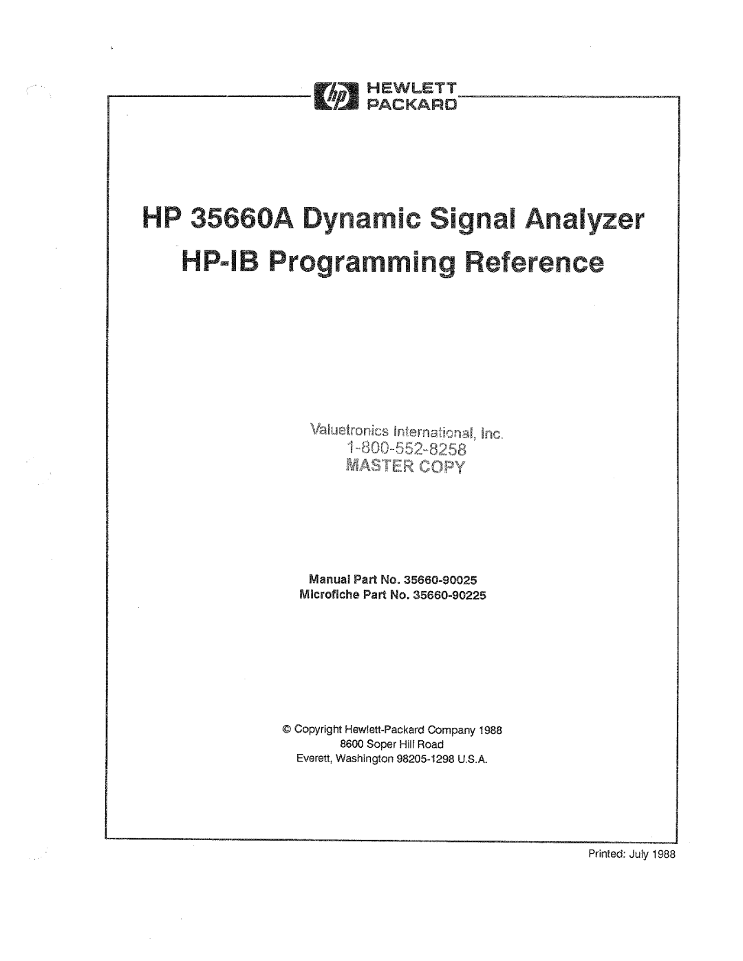 HP 35660A manual 