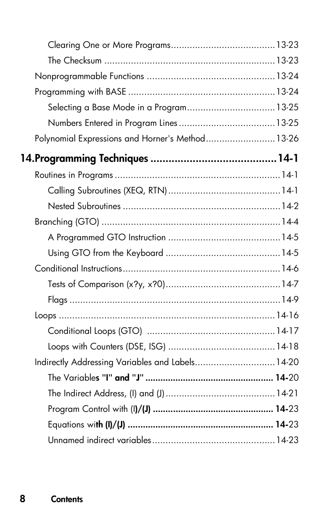 HP 35s Scientific manual Programming Techniques 14-1 