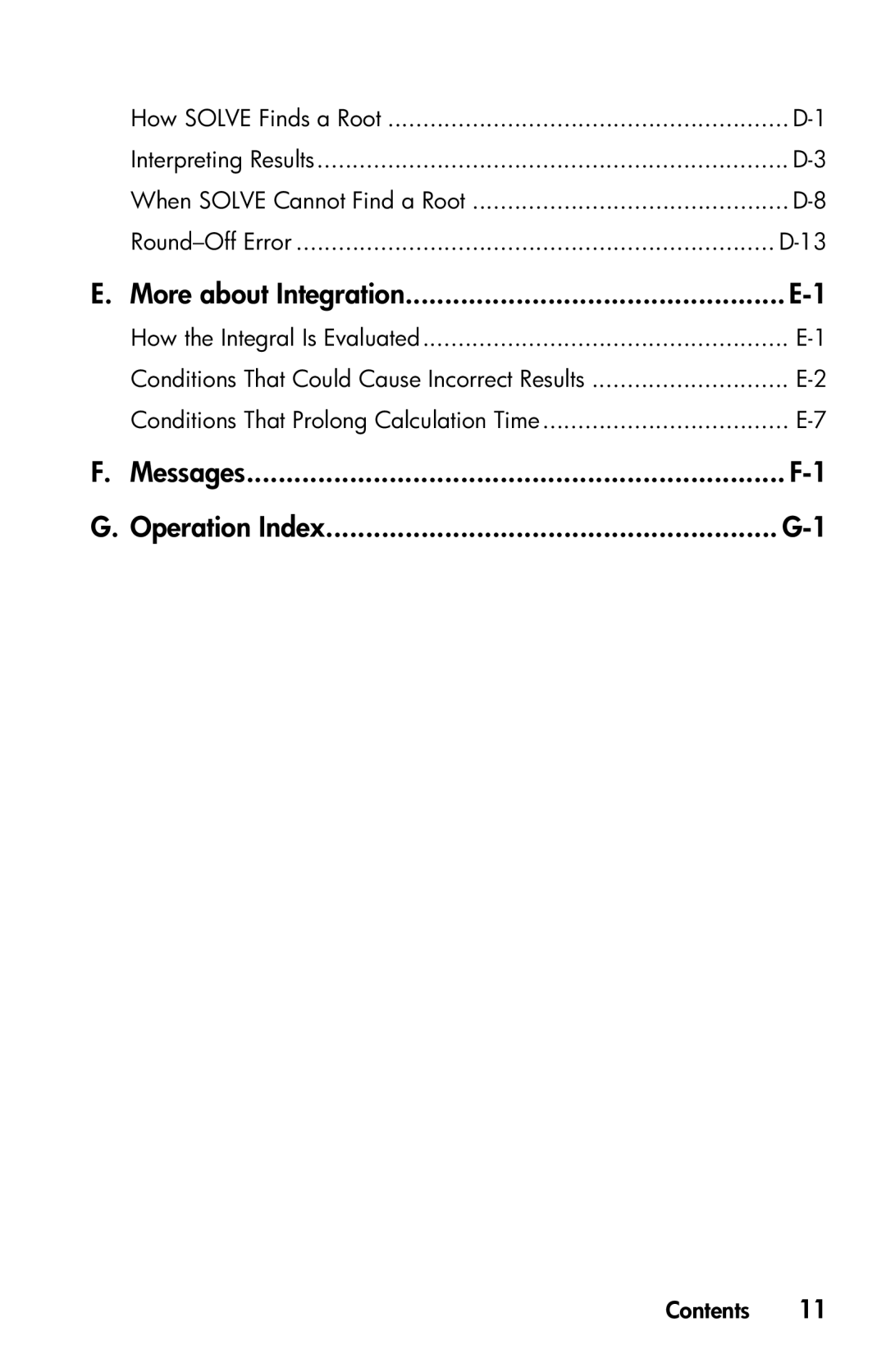 HP 35s Scientific manual More about Integration, Messages Operation Index, Round-Off Error, How the Integral Is Evaluated 