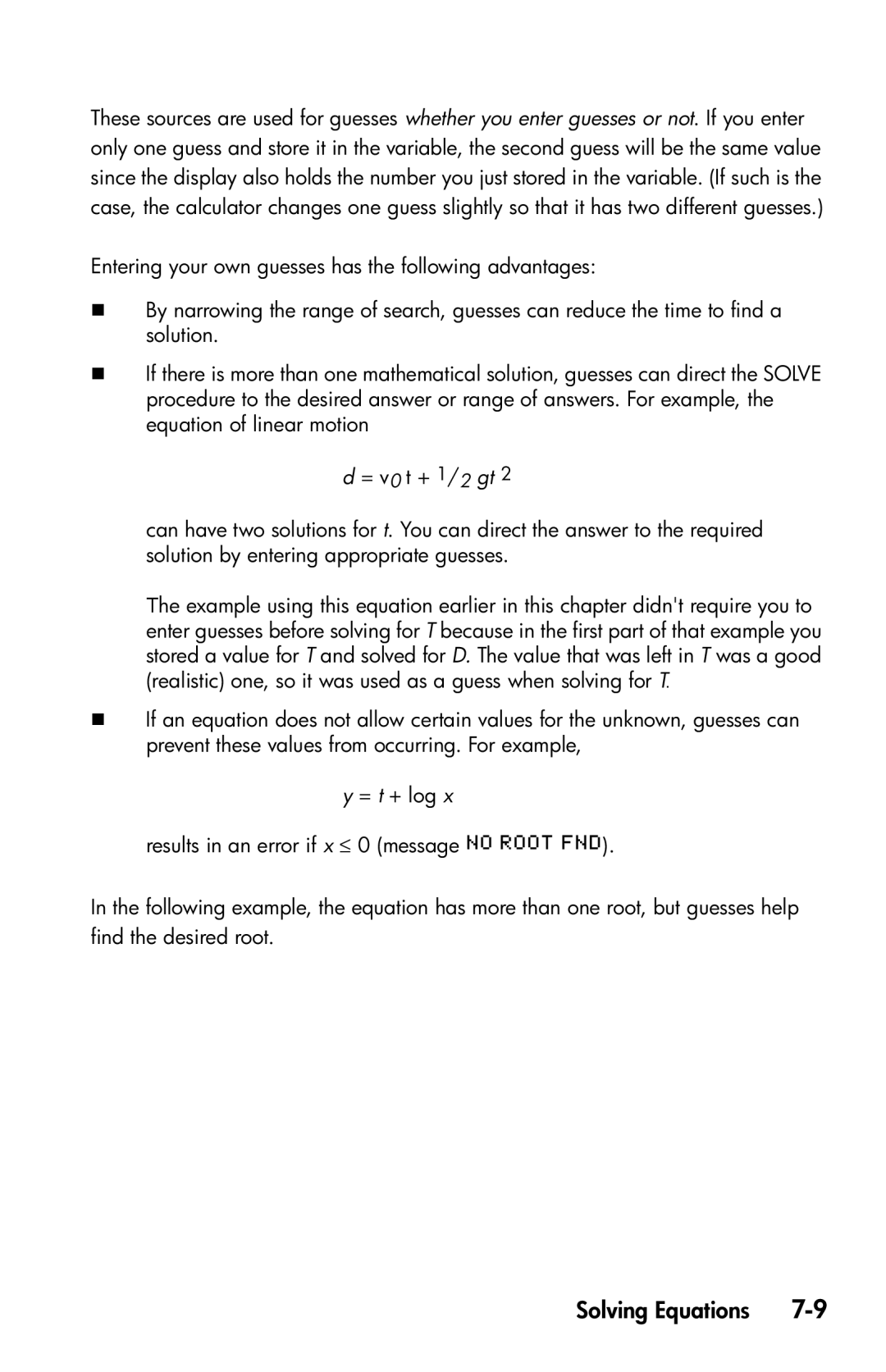 HP 35s Scientific manual Solving Equations 