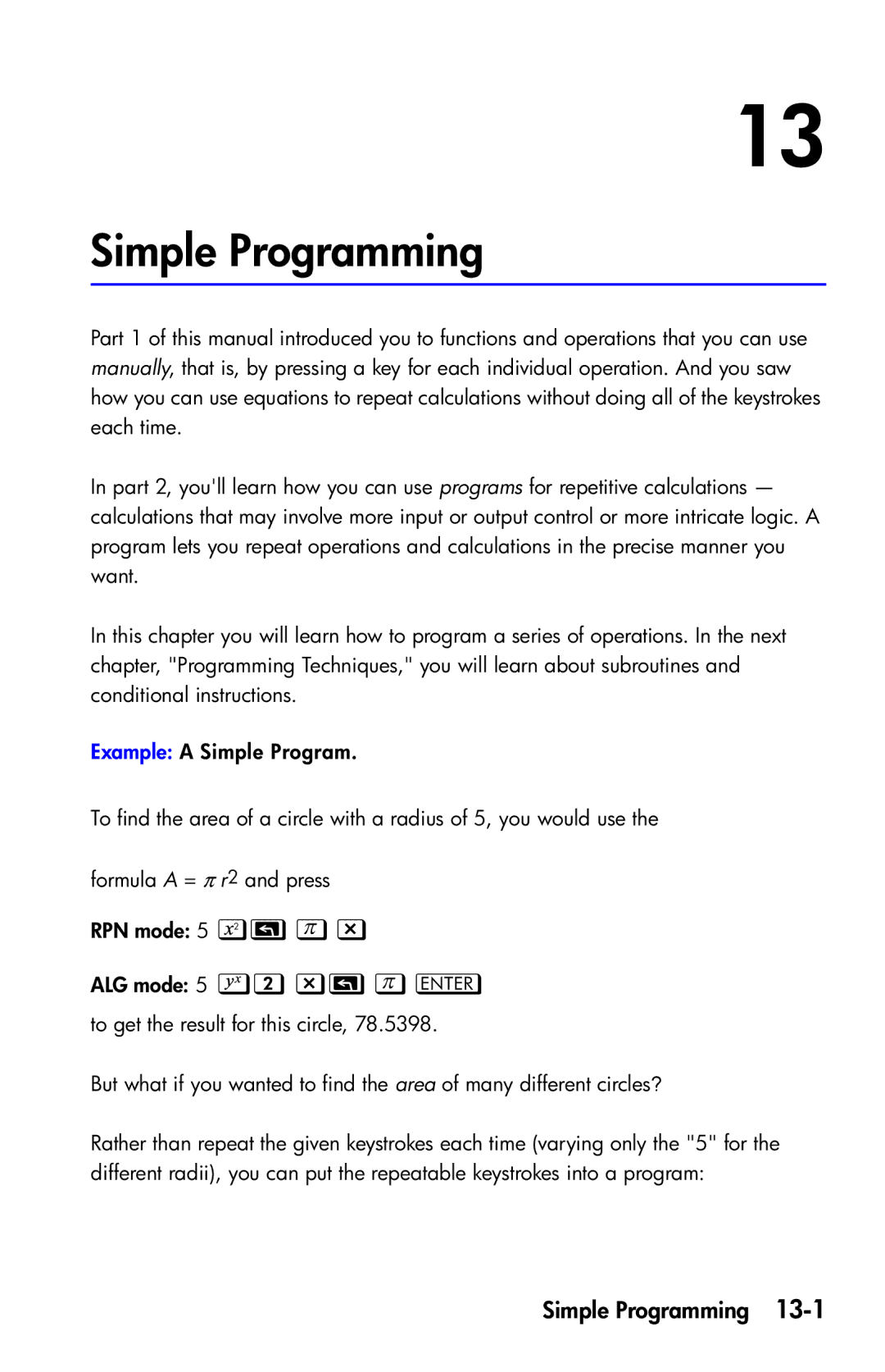 HP 35s Scientific manual Simple Programming 