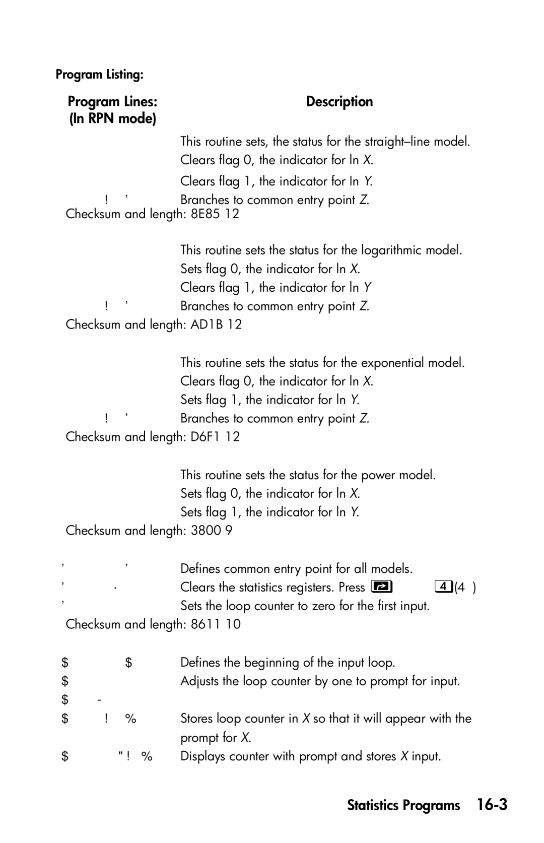 HP 35s Scientific manual Program Listing 