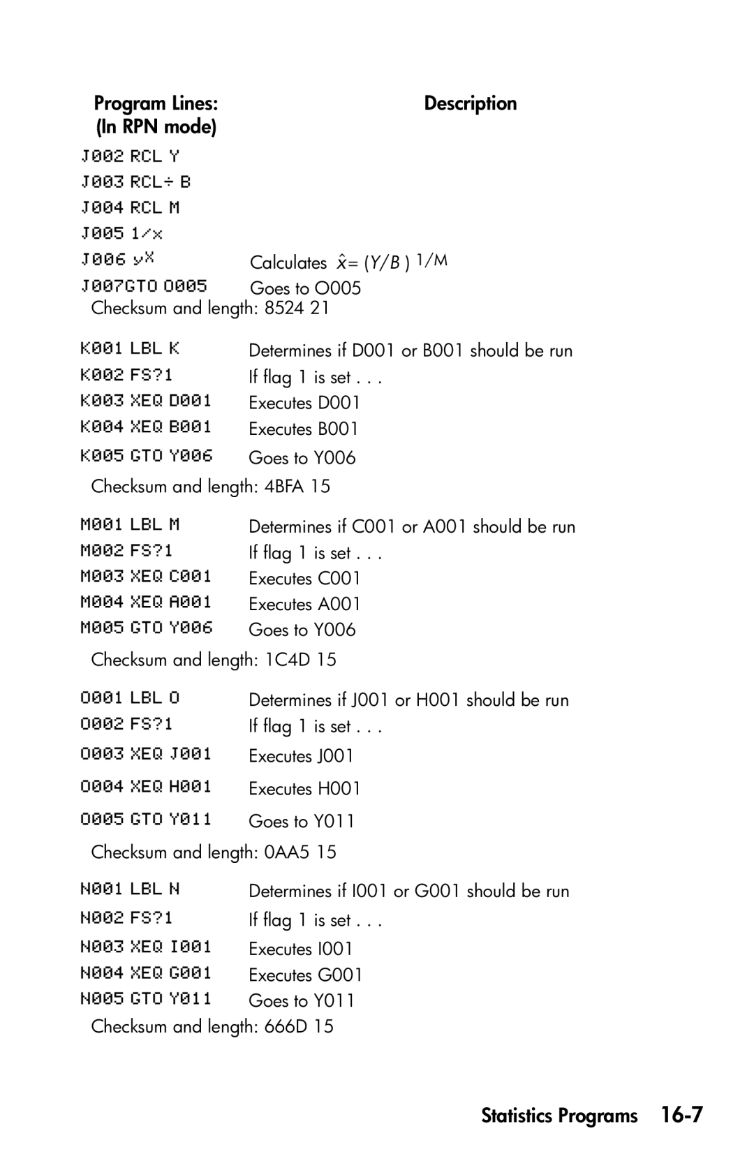 HP 35s Scientific manual Determines if D001 or B001 should be run 