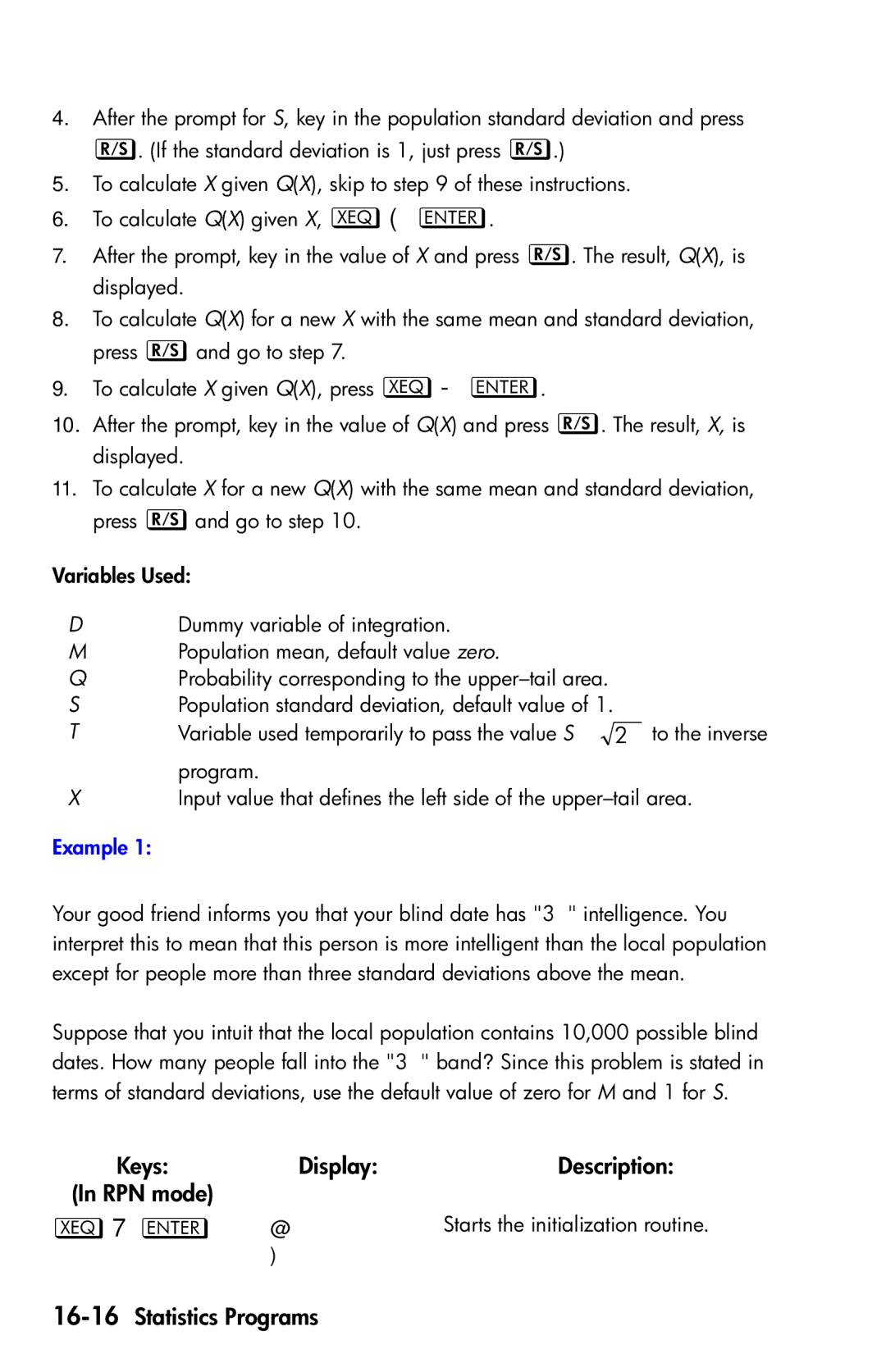 HP 35s Scientific manual S , 16-16Statistics Programs, To the inverse 