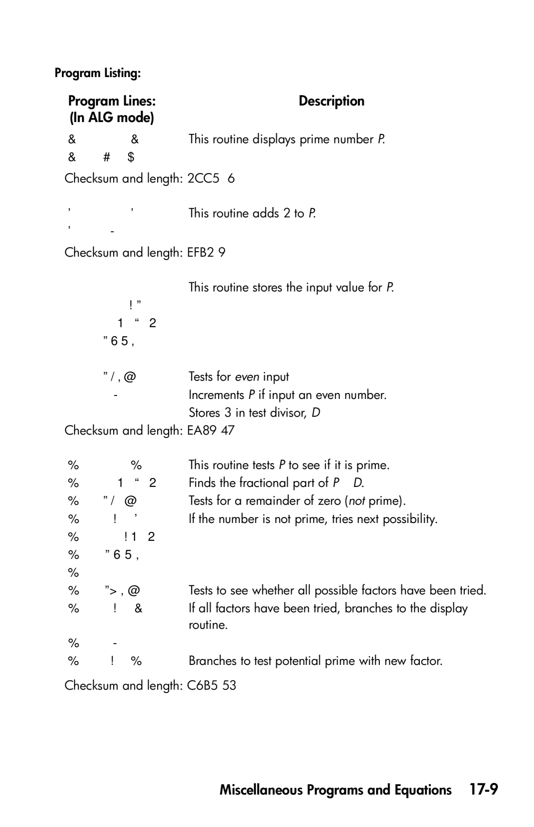 HP 35s Scientific manual Tests to see whether all possible factors have been tried 