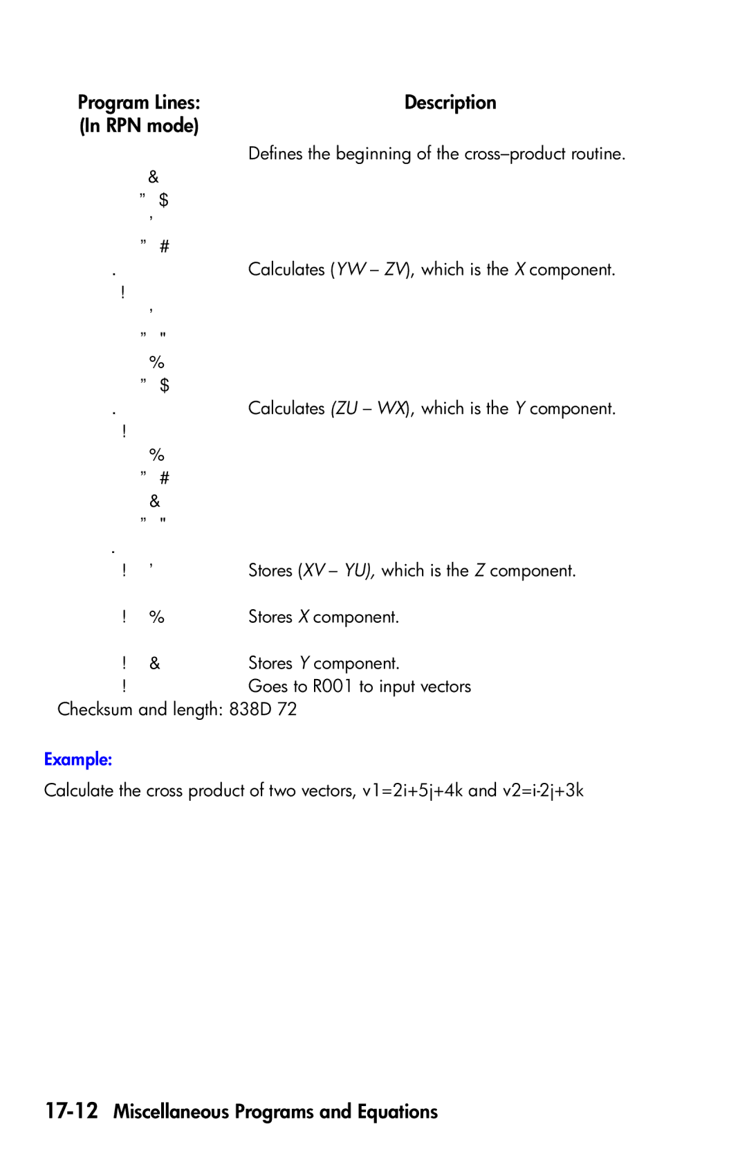 HP 35s Scientific manual 17-12Miscellaneous Programs and Equations 