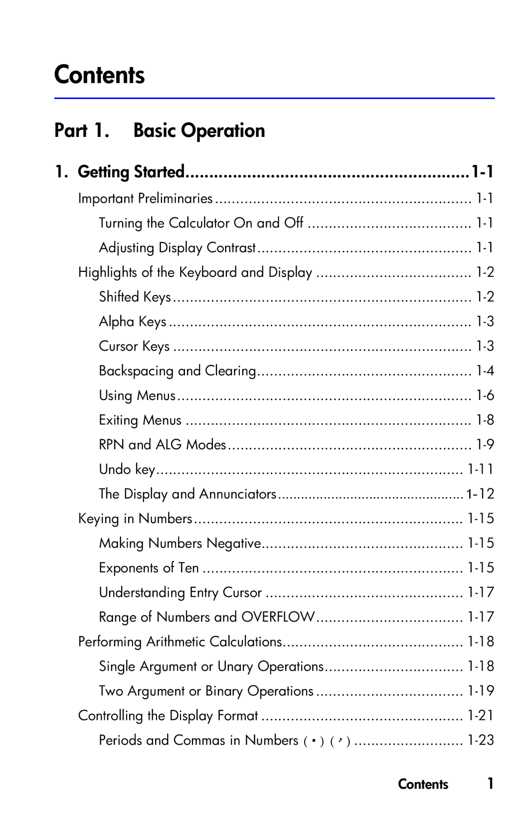 HP 35s Scientific manual Contents 