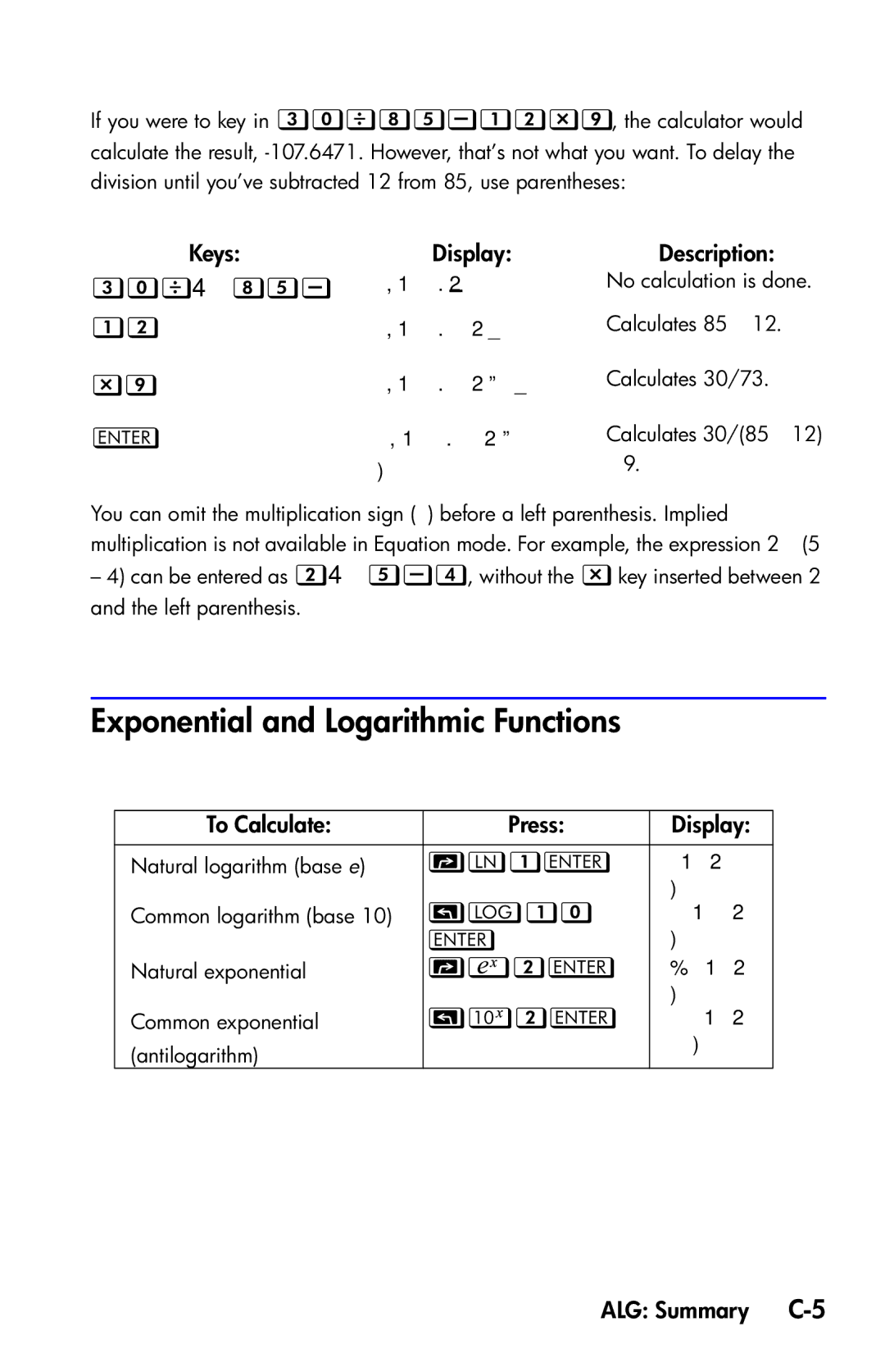 HP 35s Scientific manual 4 , Õ, , , ,  