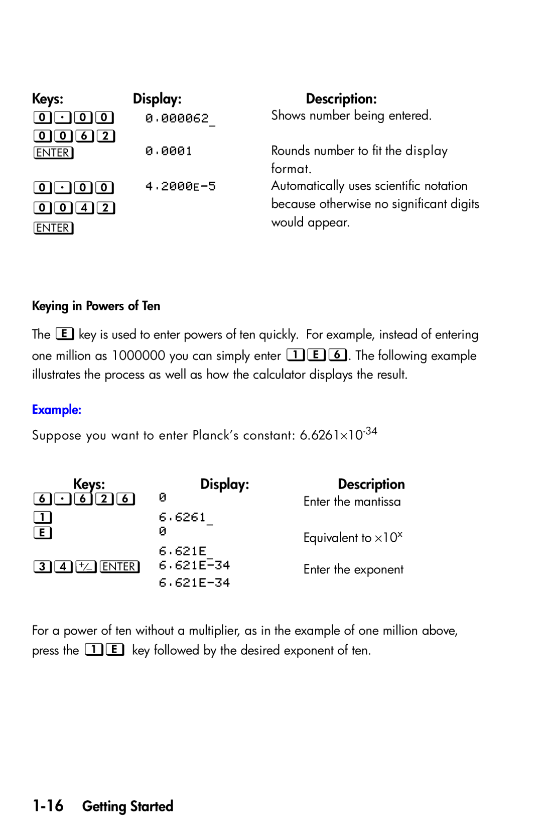 HP 35s Scientific manual , z, 16Getting Started 