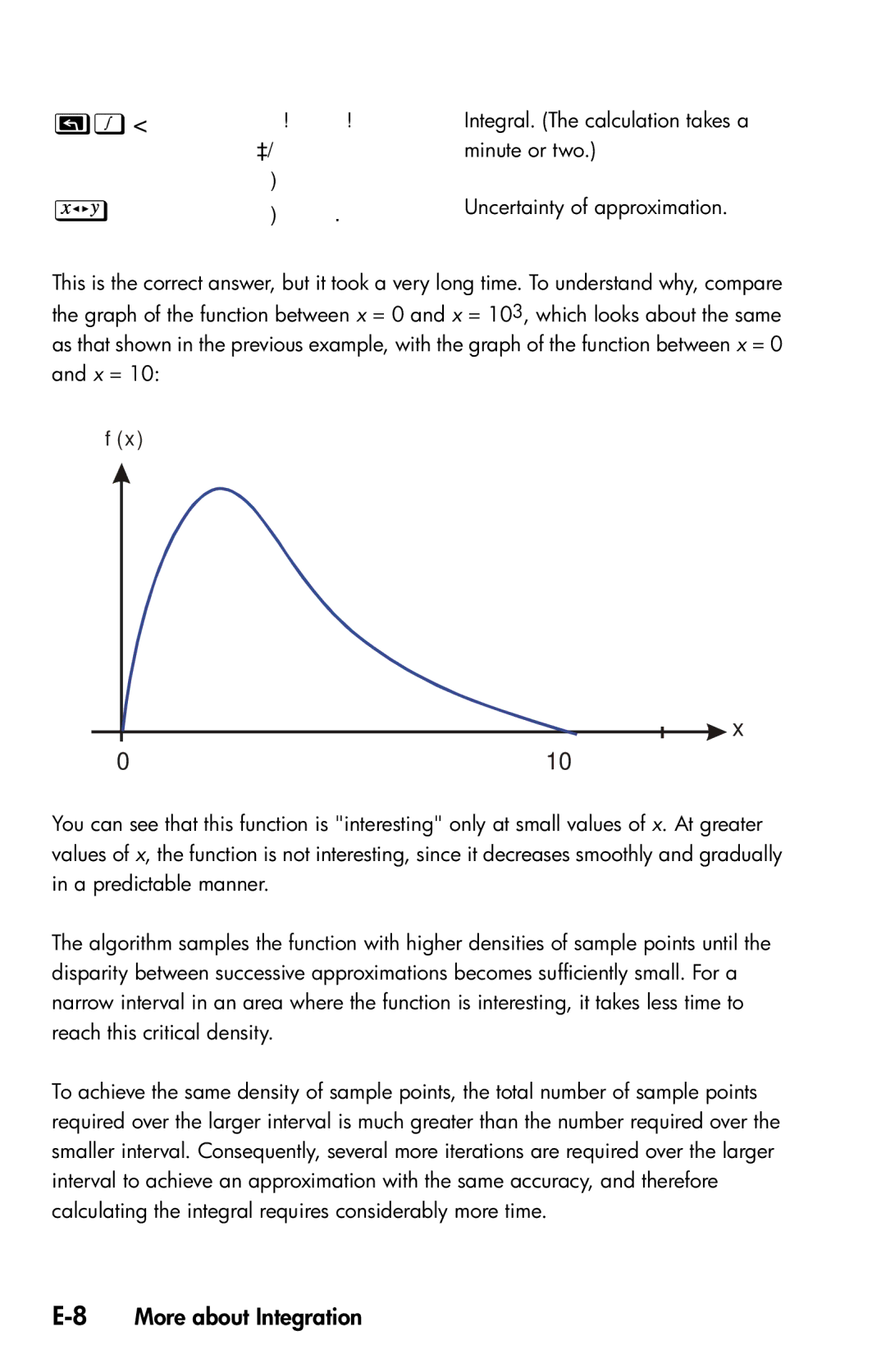 HP 35s Scientific manual 8More about Integration 