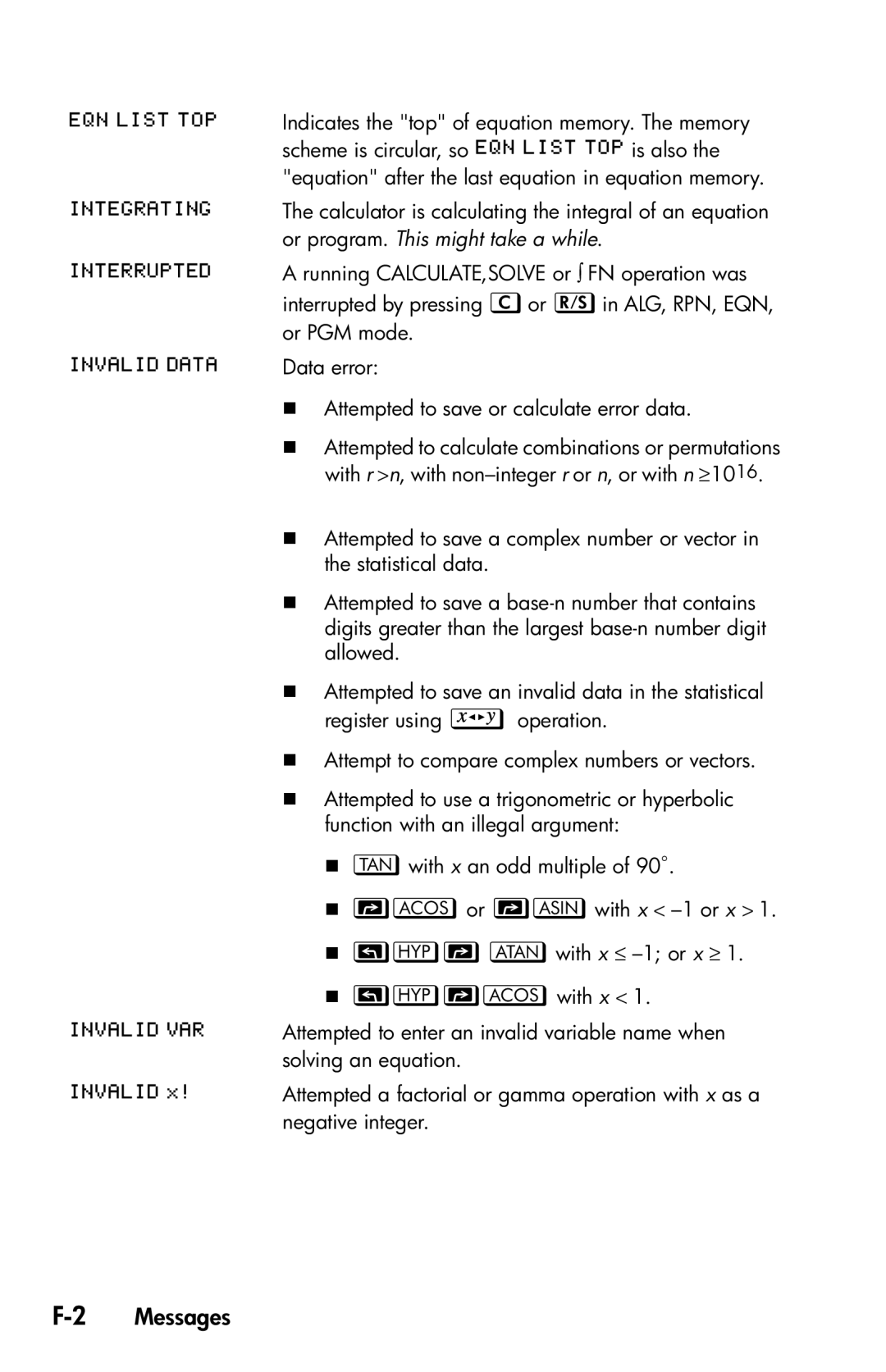 HP 35s Scientific manual 2Messages, Or program. This might take a while 