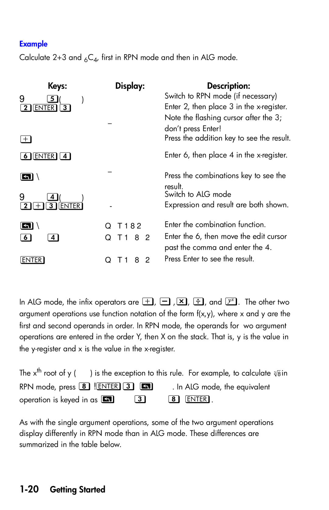 HP 35s Scientific manual , , , Õ, 20Getting Started 