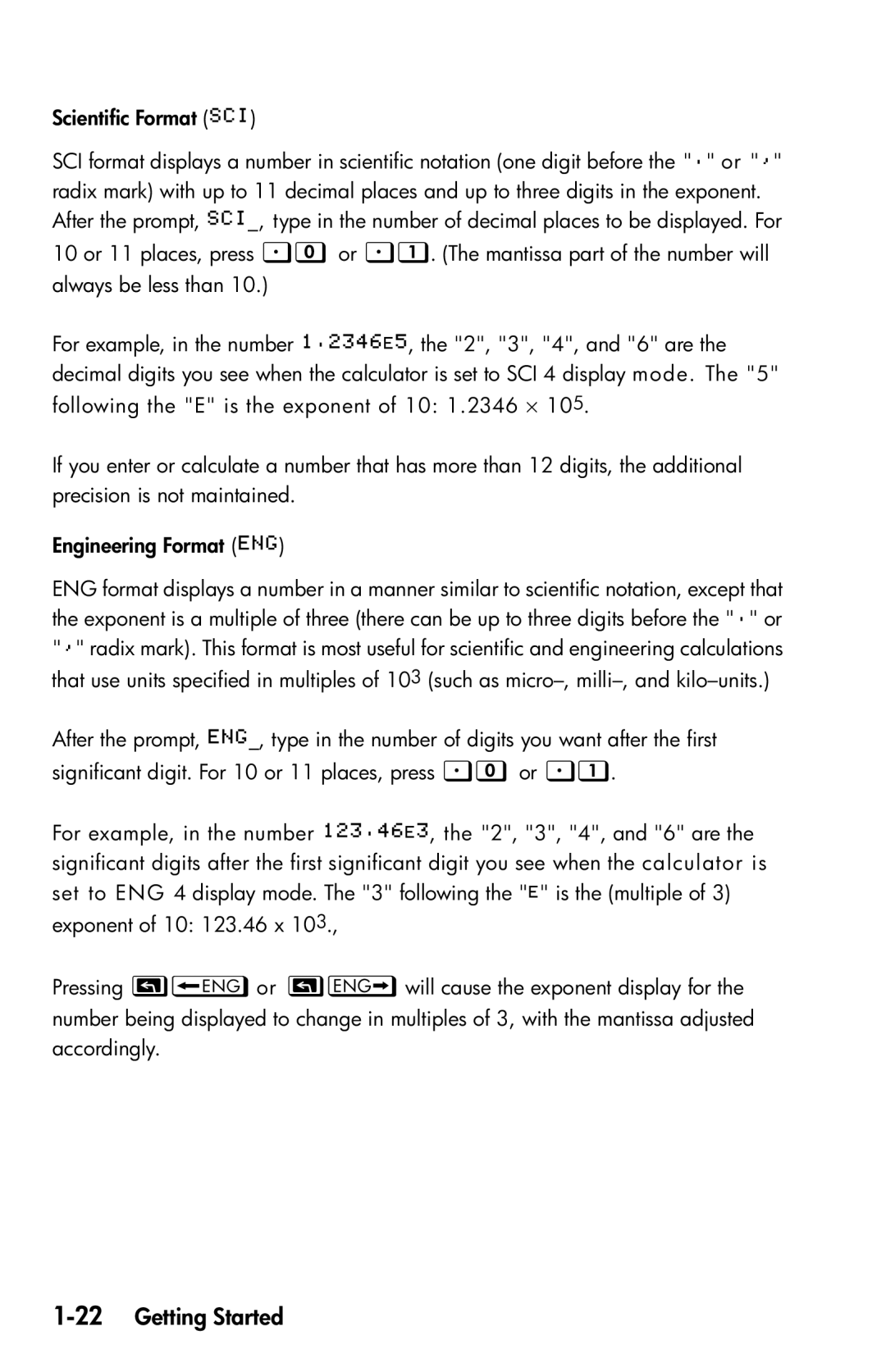 HP 35s Scientific manual 22Getting Started 