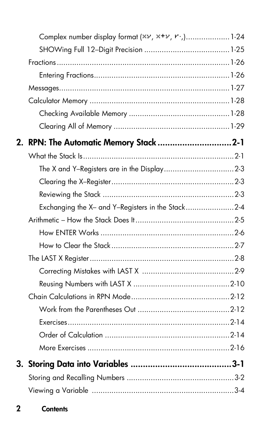 HP 35s Scientific manual RPN The Automatic Memory Stack, Storing Data into Variables, Viewing a Variable Contents 