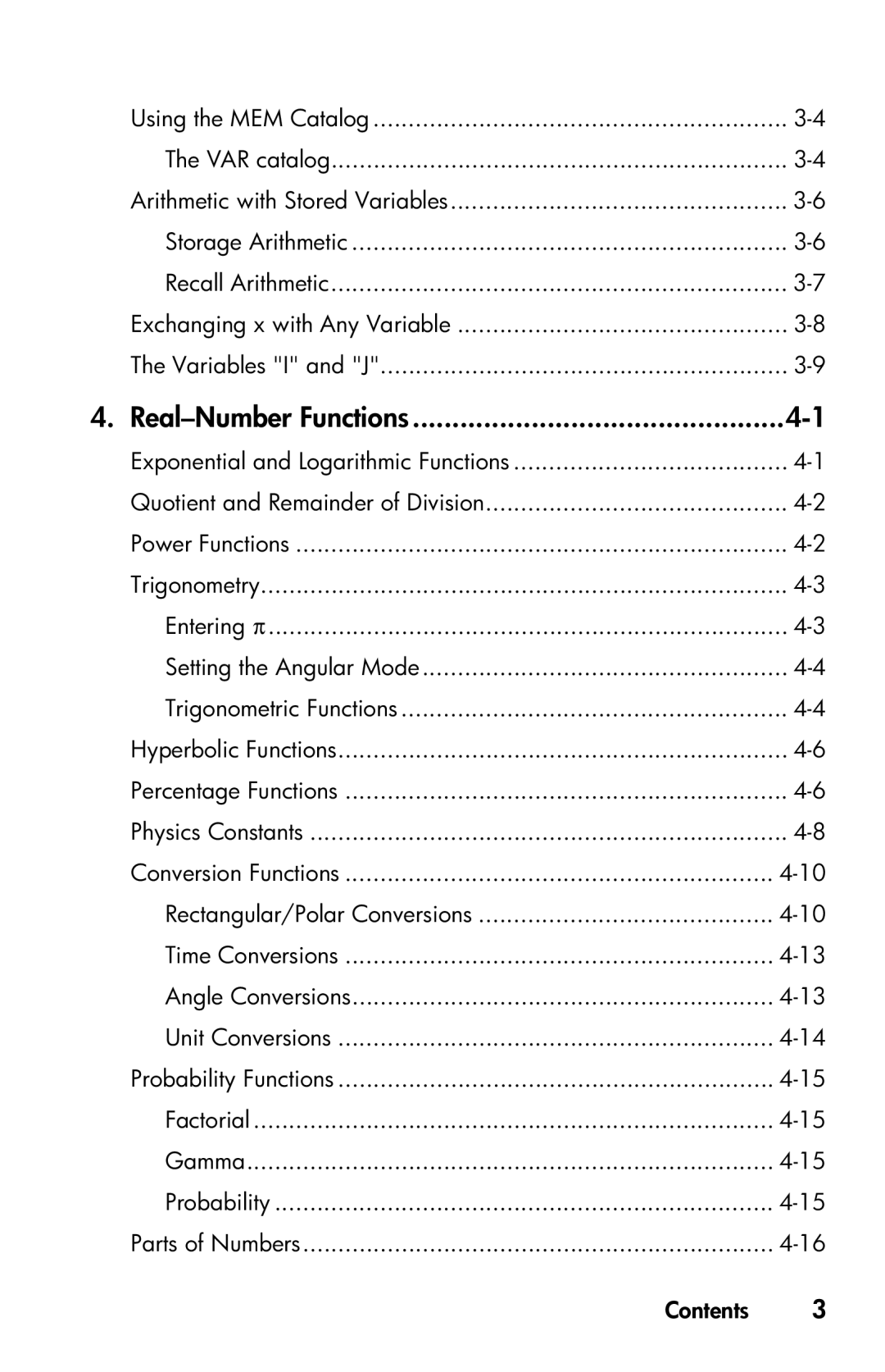 HP 35s Scientific Real-Number Functions, Quotient and Remainder of Division, Trigonometry Entering π, Hyperbolic Functions 