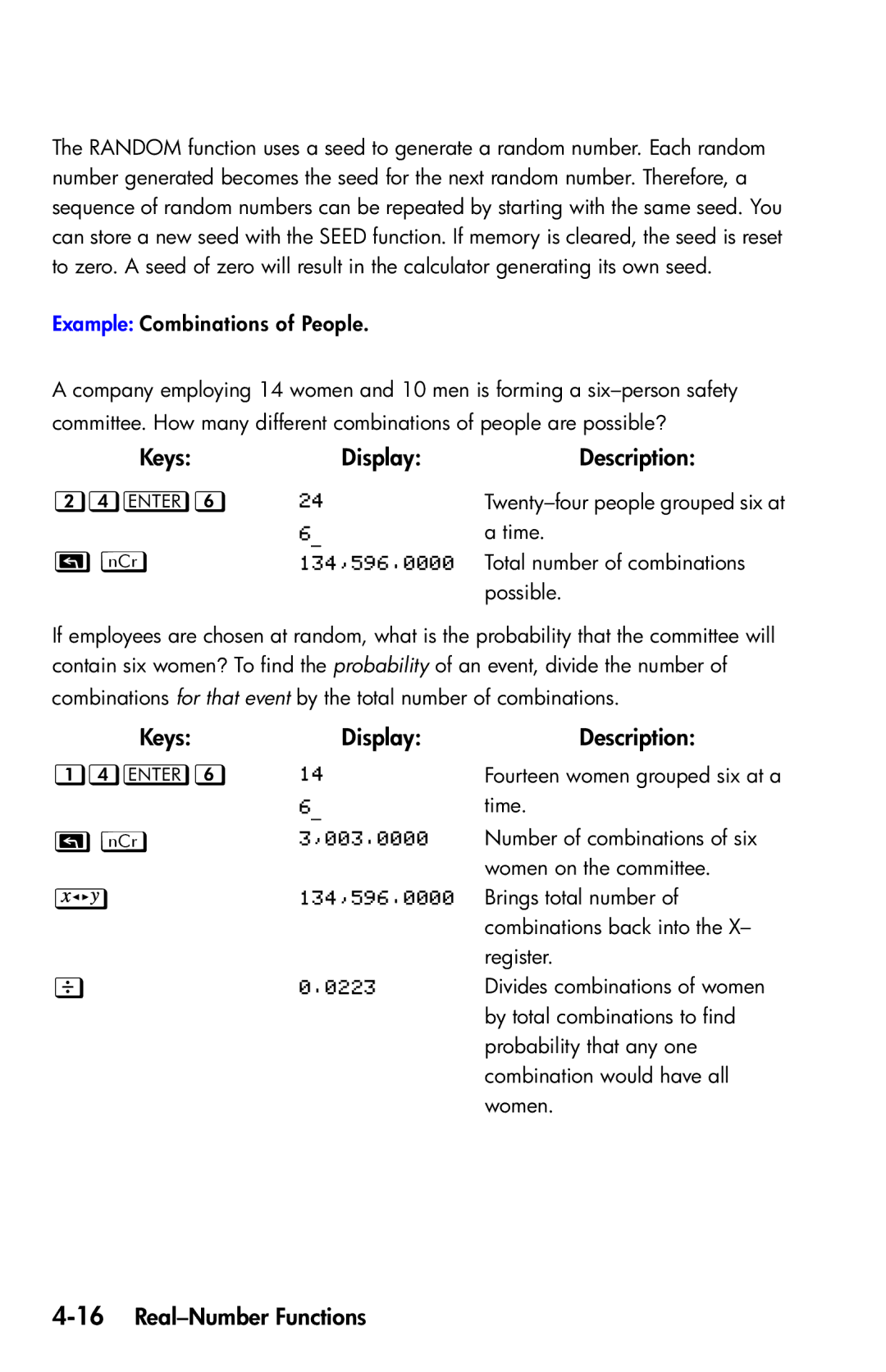 HP 35s Scientific manual , , 16Real-Number Functions 