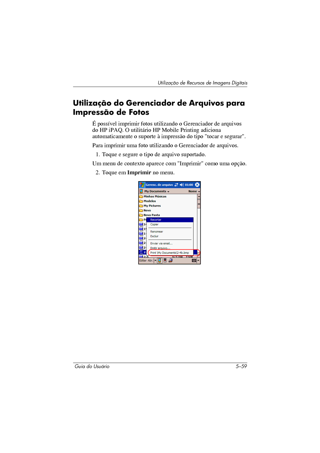 HP 364351-202 manual Utilização de Recursos de Imagens Digitais 