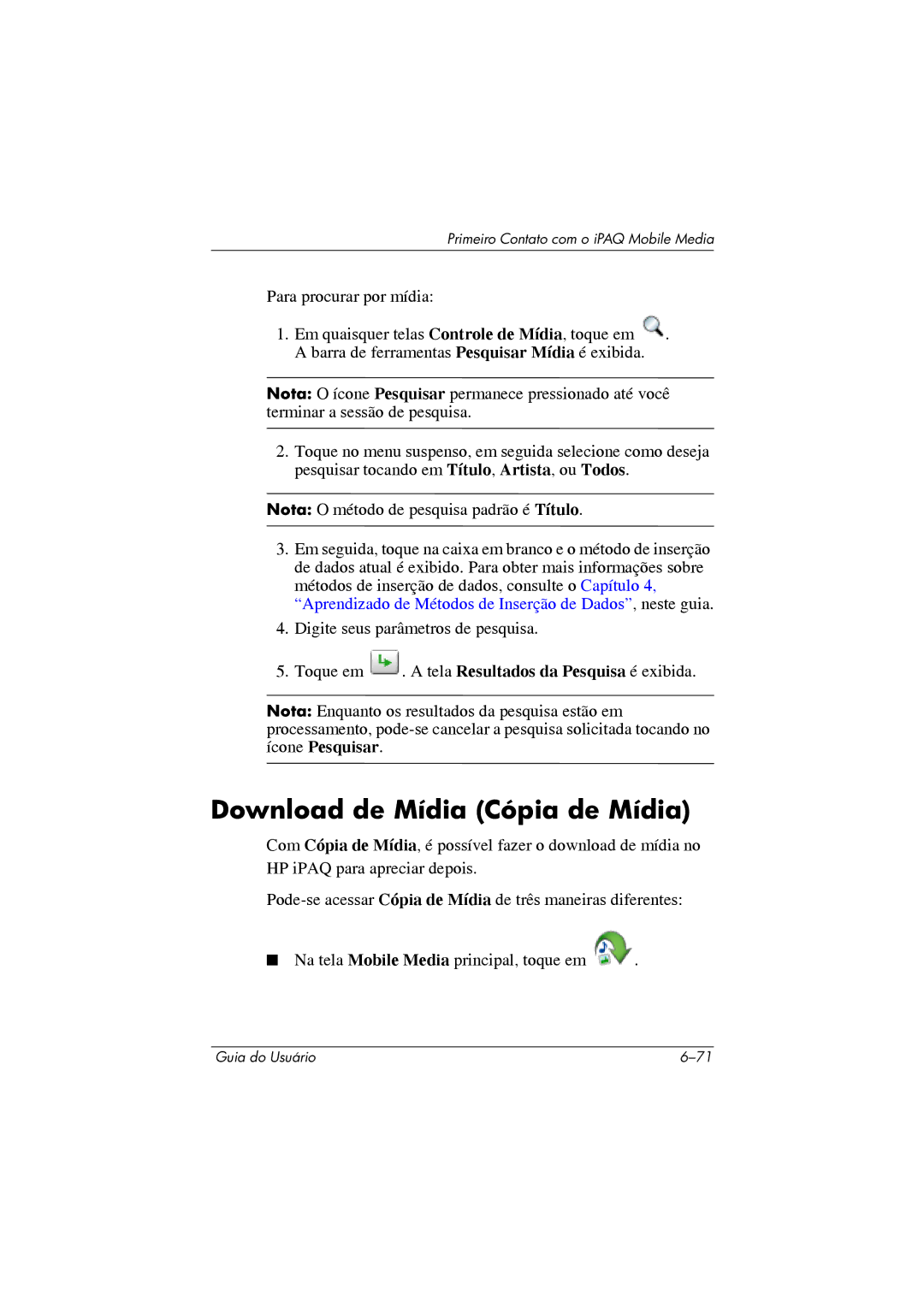 HP 364351-202 manual Download de Mídia Cópia de Mídia 