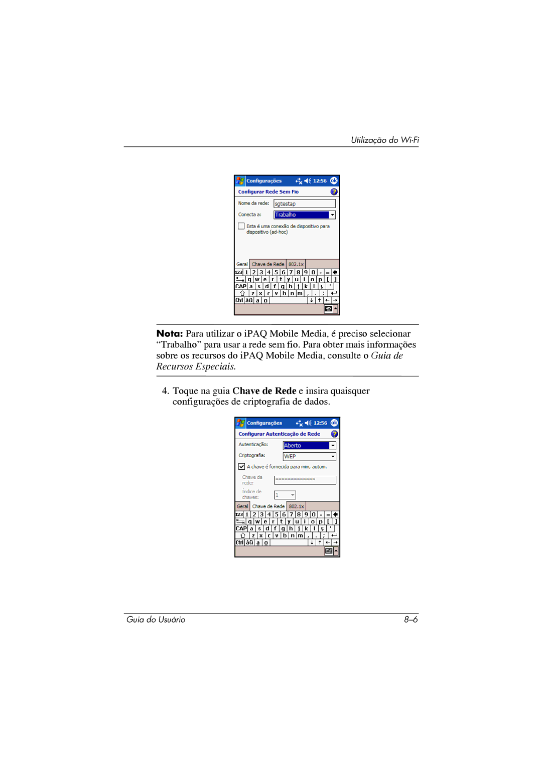 HP 364351-202 manual Utilização do Wi-Fi 