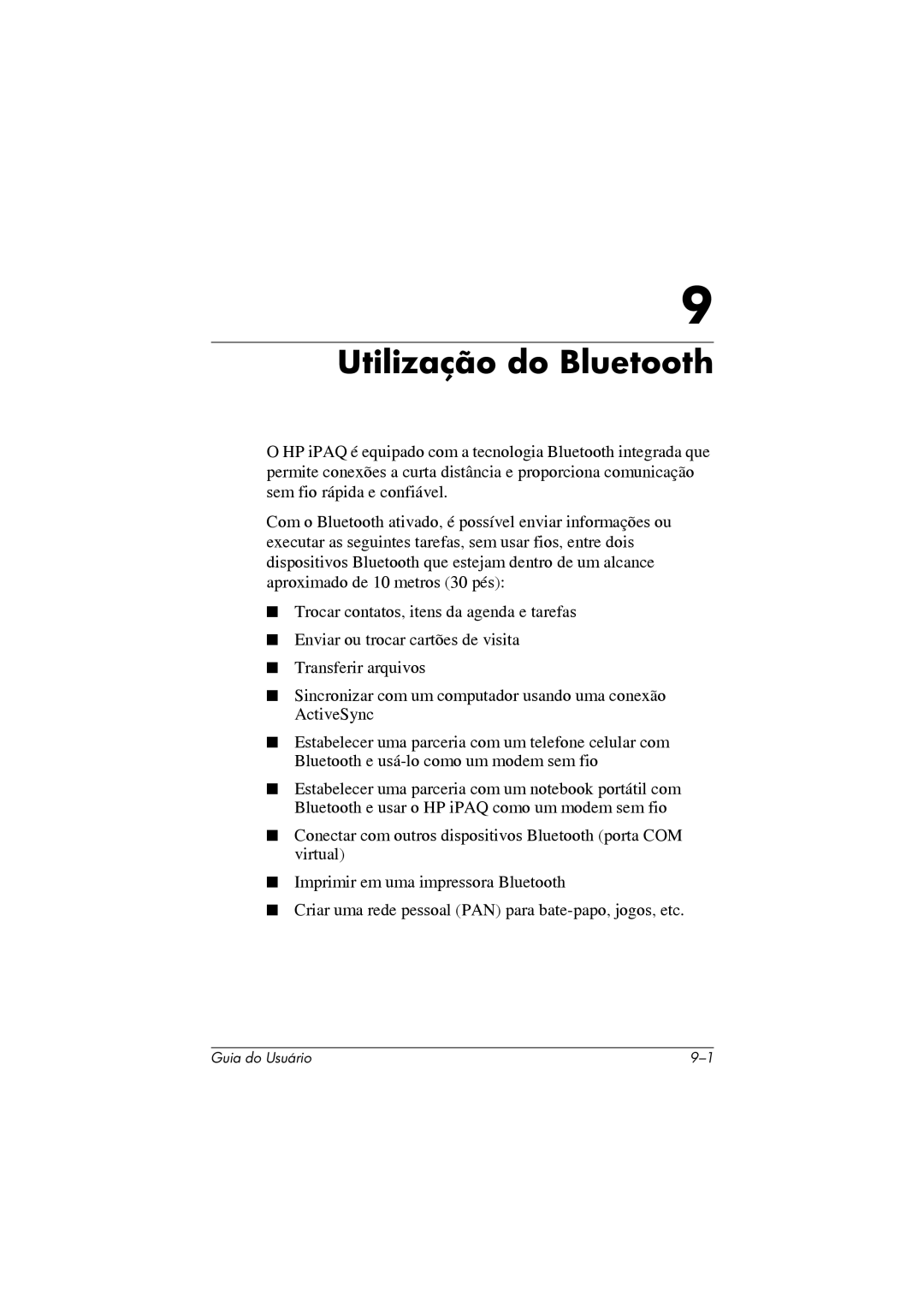 HP 364351-202 manual Utilização do Bluetooth 