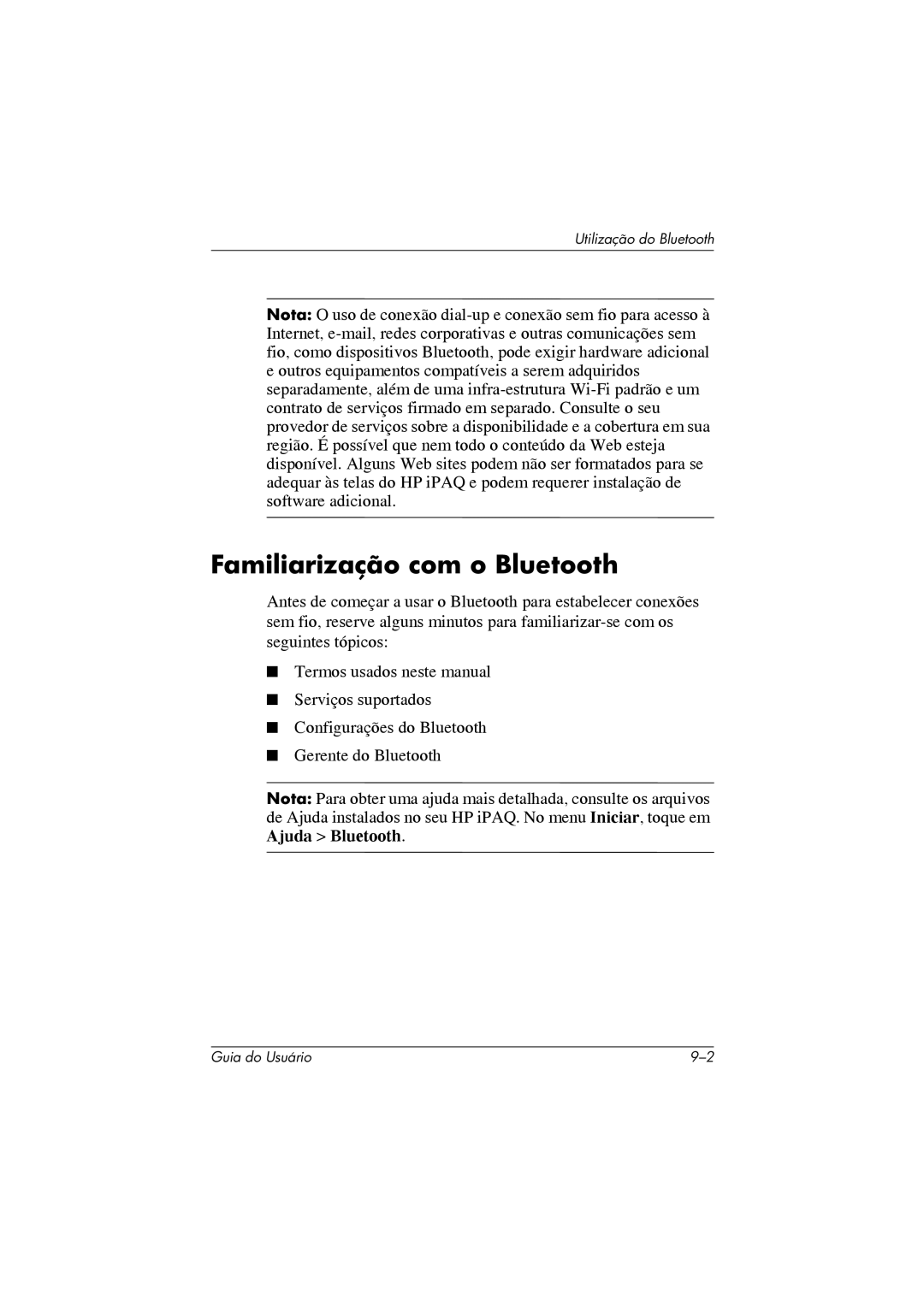 HP 364351-202 manual Familiarização com o Bluetooth 