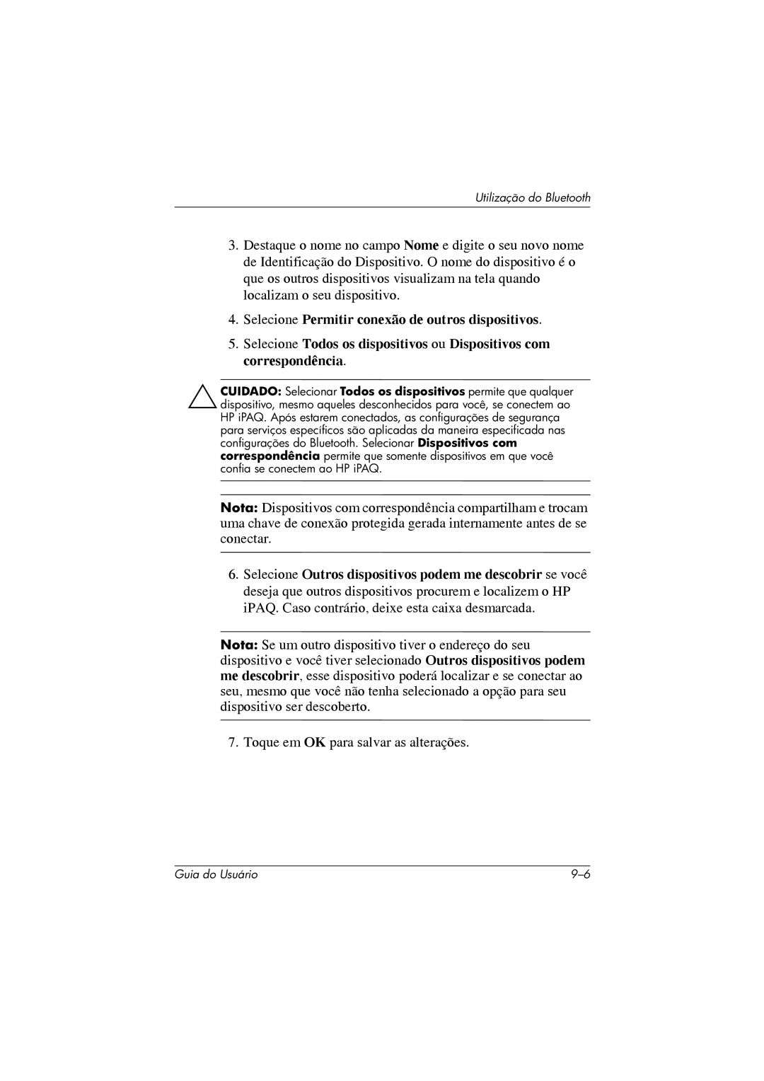 HP 364351-202 manual Utilização do Bluetooth 