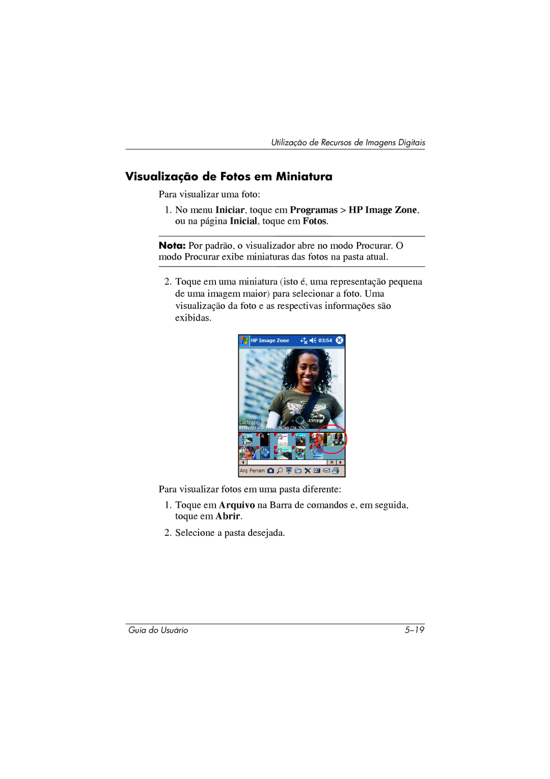 HP 364351-202 manual Visualização de Fotos em Miniatura 