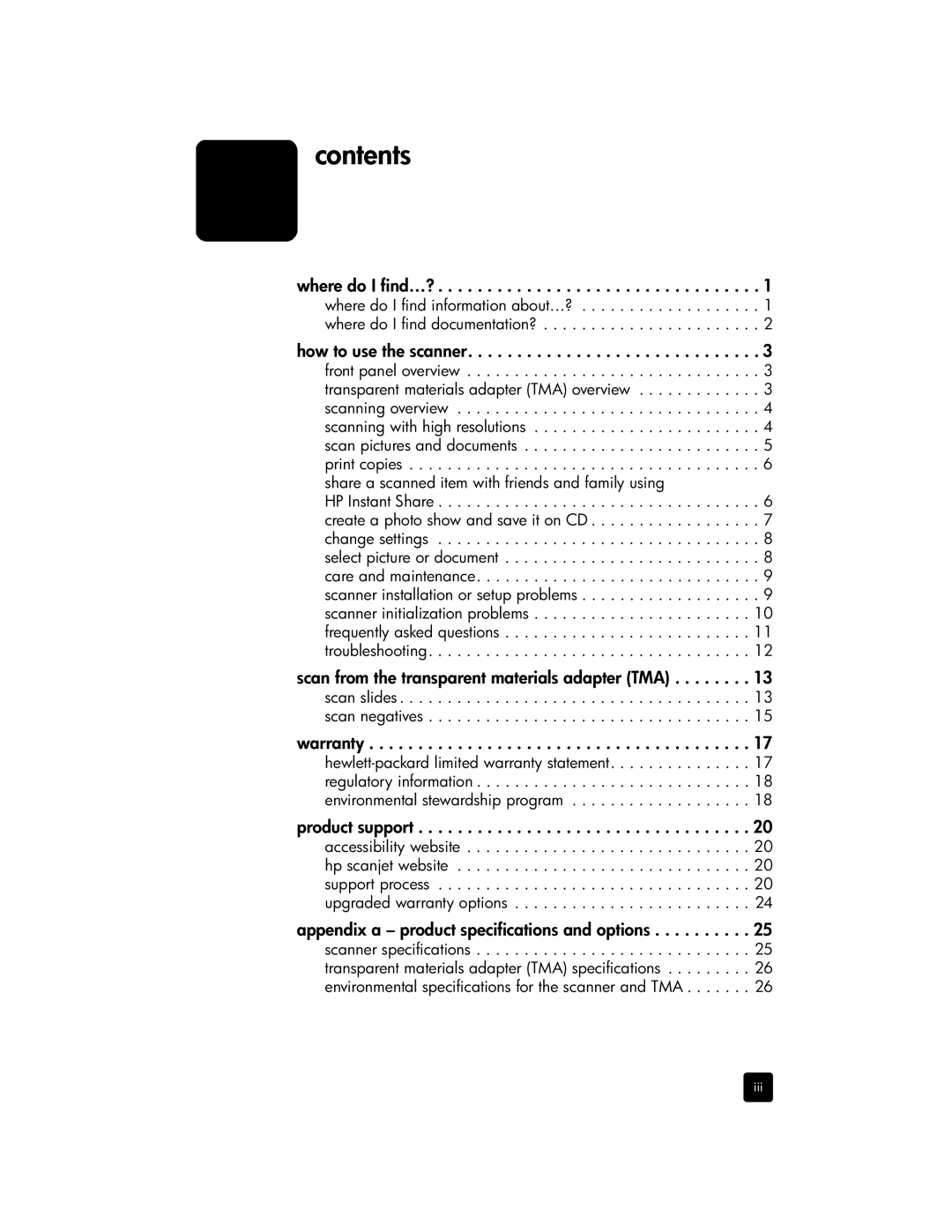 HP 3670, 3690 manual Contents 