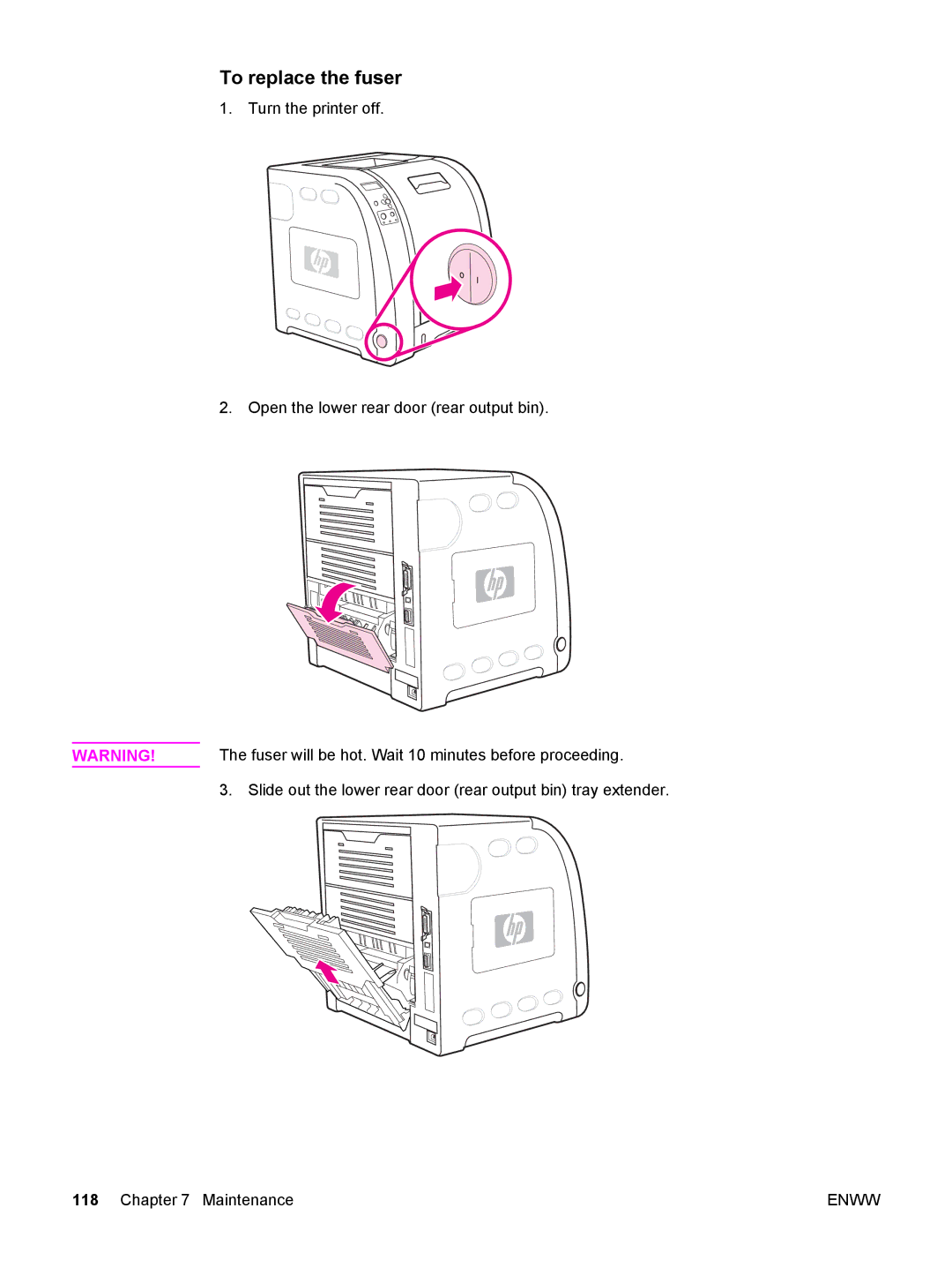 HP 3700, 3500 manual To replace the fuser 