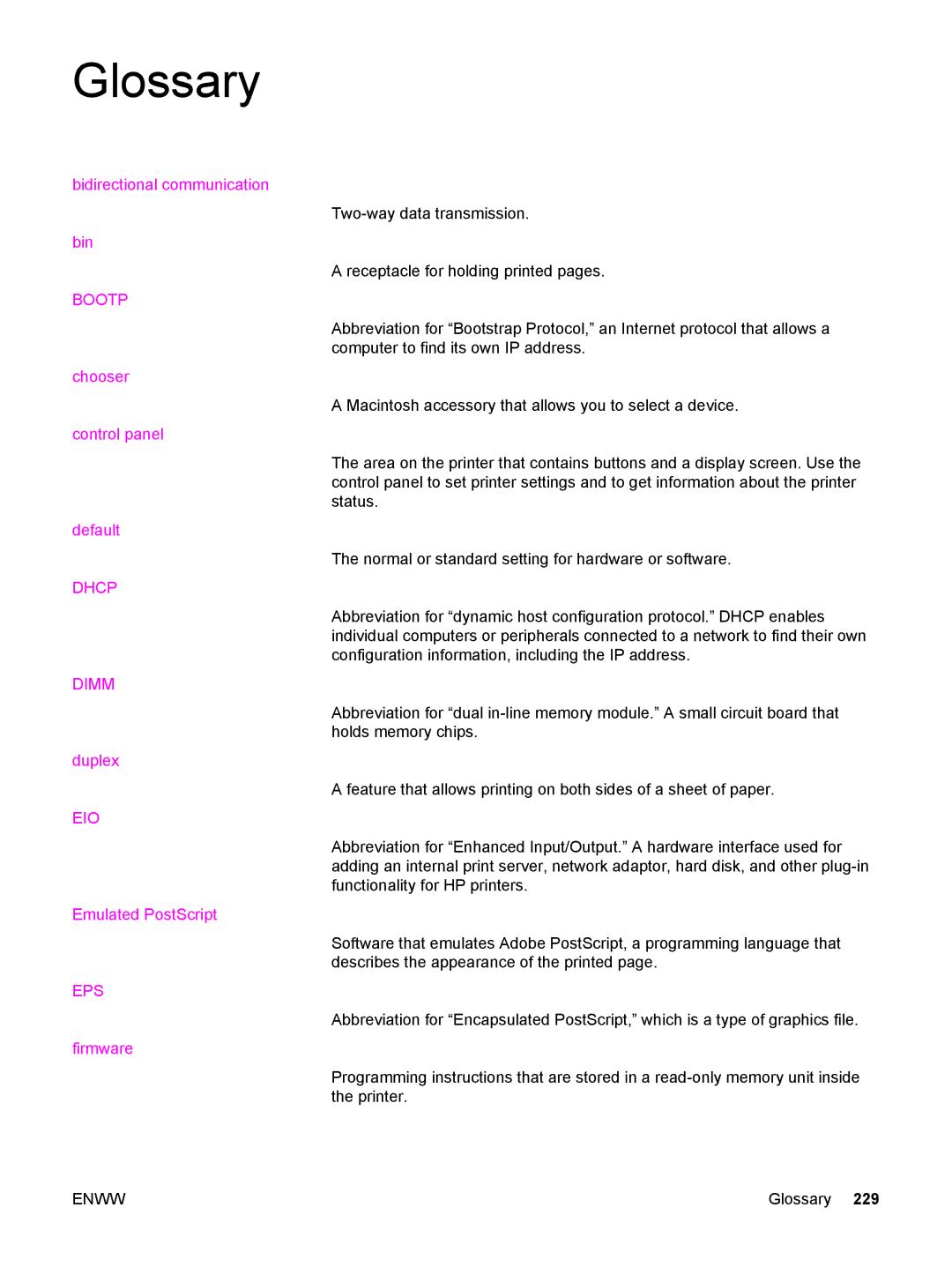 HP 3500, 3700 manual Glossary, Bootp 