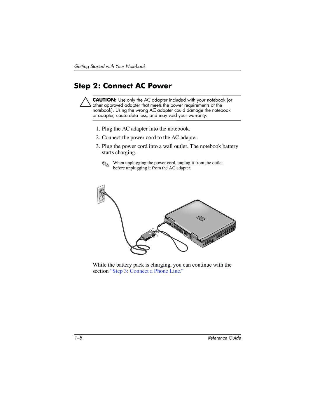 HP 370697-002 manual Connect AC Power 