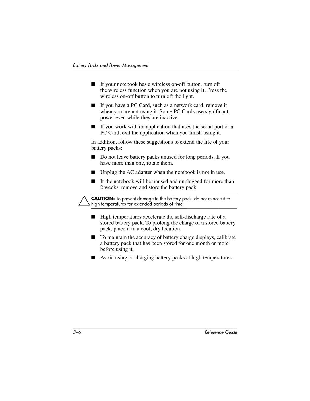 HP 370697-002 manual Battery Packs and Power Management 