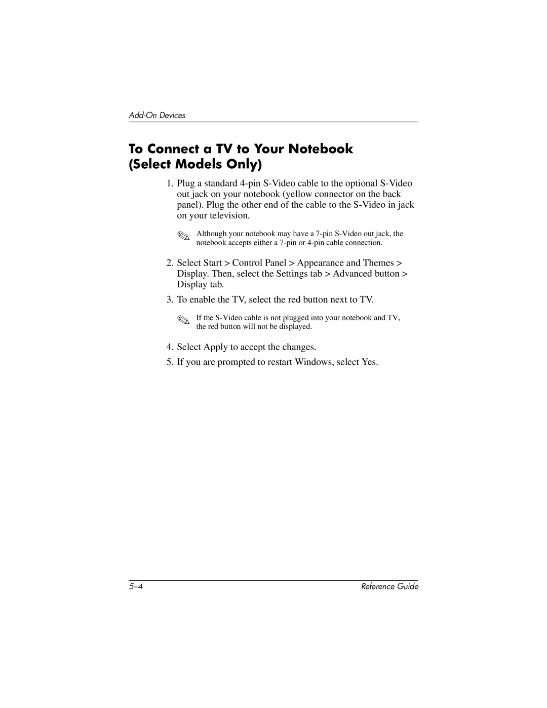 HP 370697-002 manual To Connect a TV to Your Notebook Select Models Only 