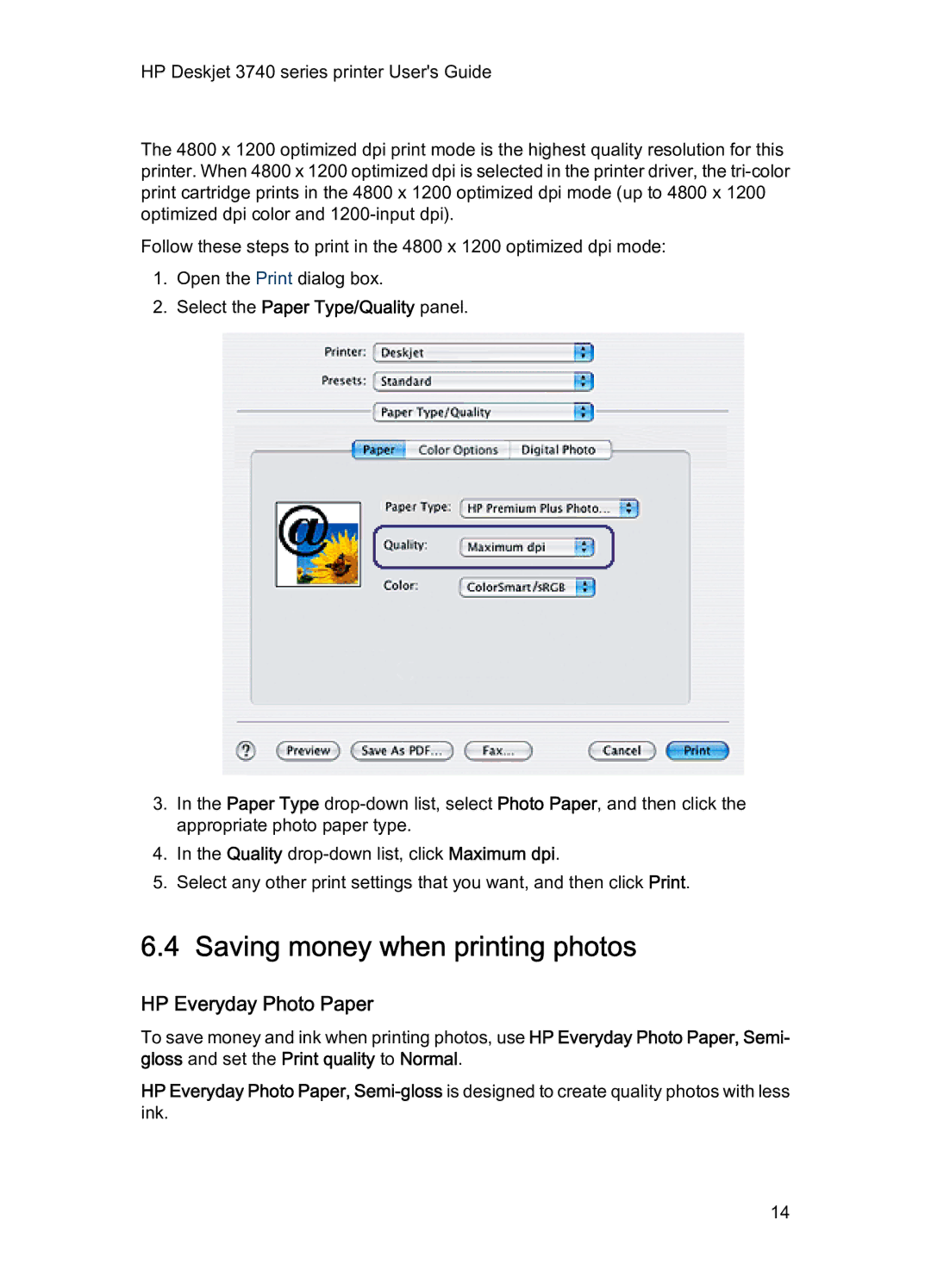 HP 3740 manual Saving money when printing photos, HP Everyday Photo Paper 