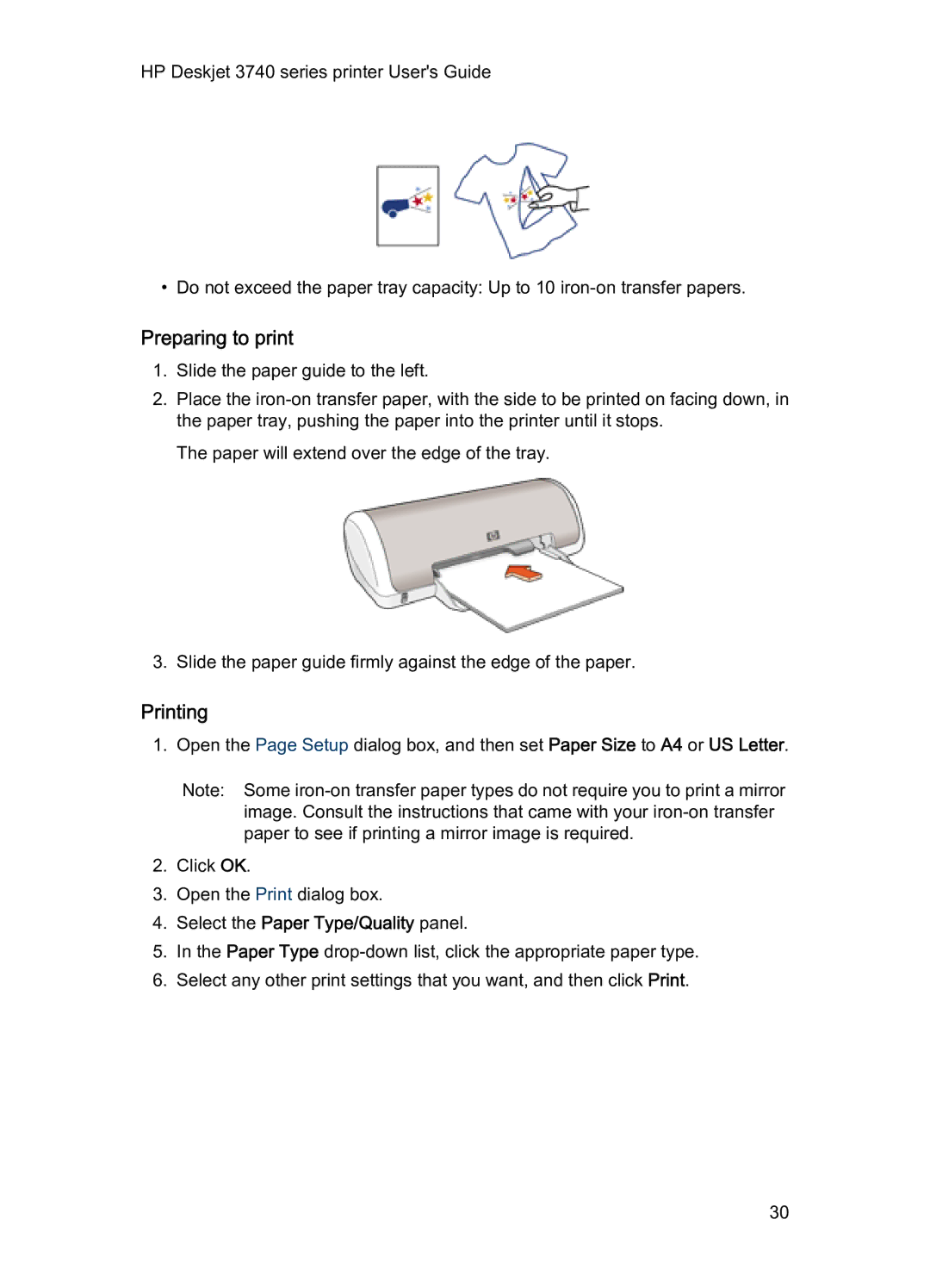 HP 3740 manual Select the Paper Type/Quality panel 