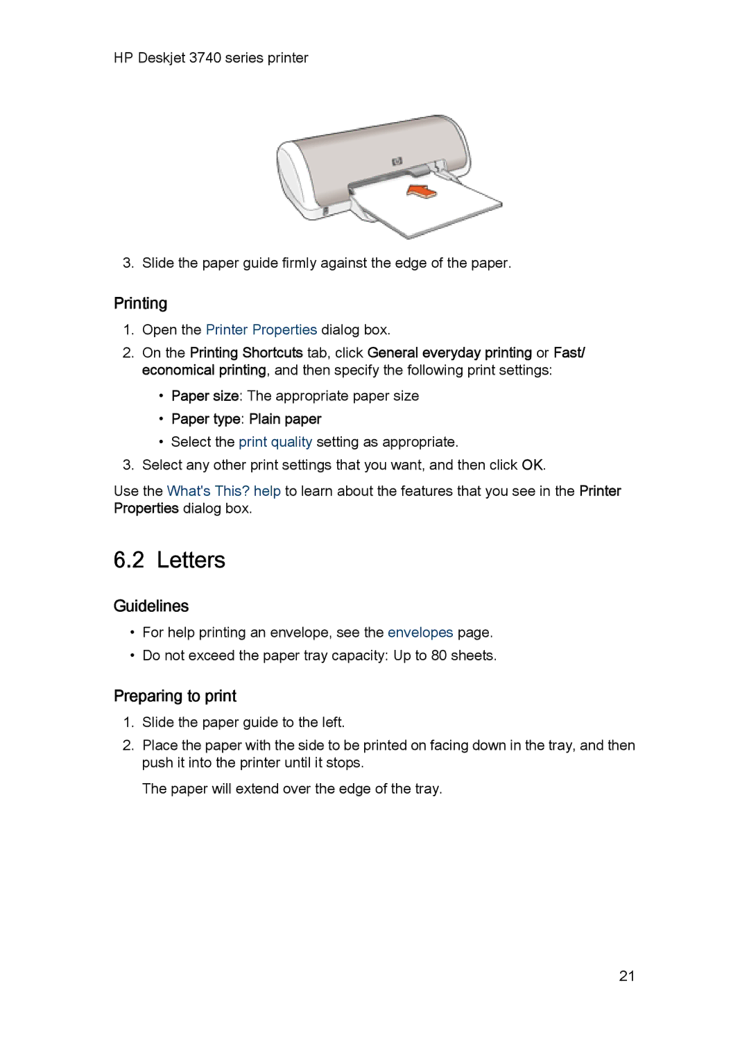 HP 3748 manual Letters, Paper type Plain paper 