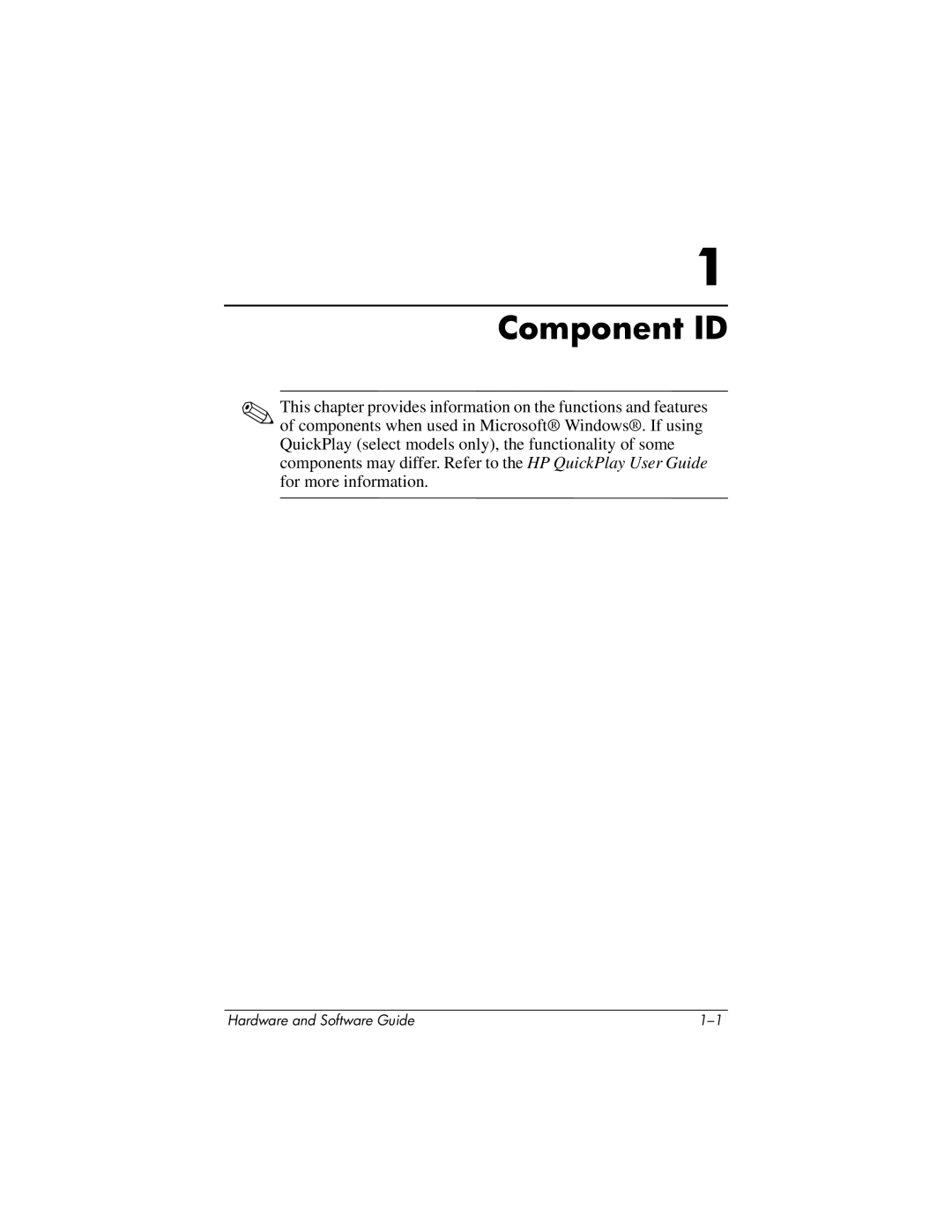 HP 375424-001 manual Component ID 