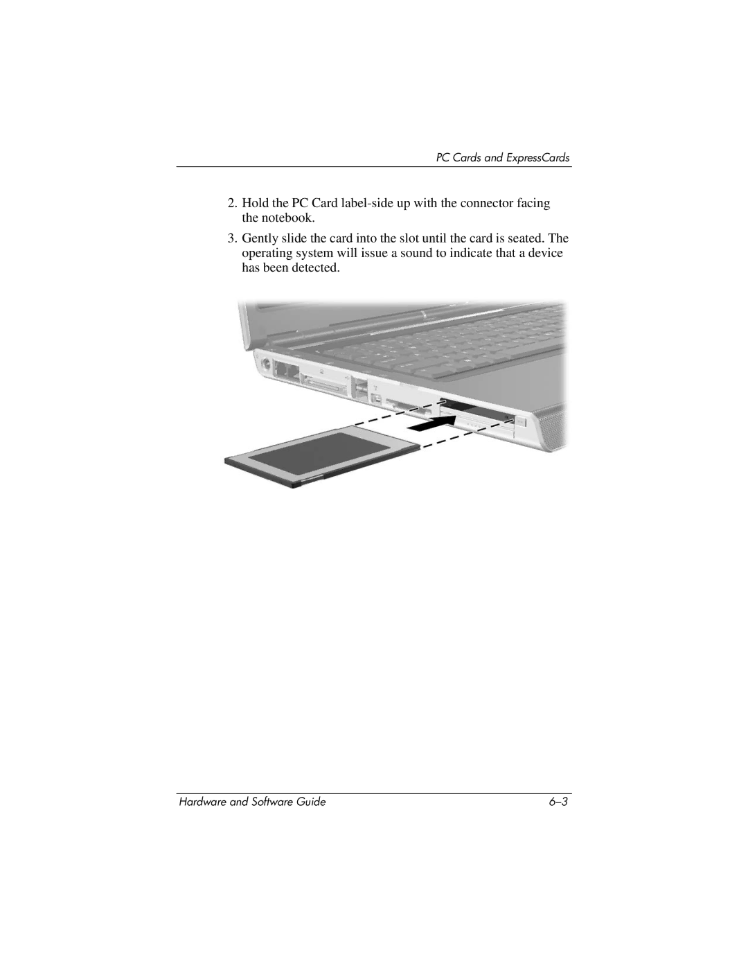 HP 375424-001 manual PC Cards and ExpressCards 